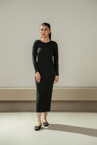 RIBBED KNITTED DRESS