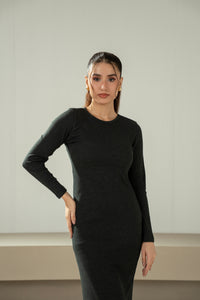 RIBBED KNITTED DRESS