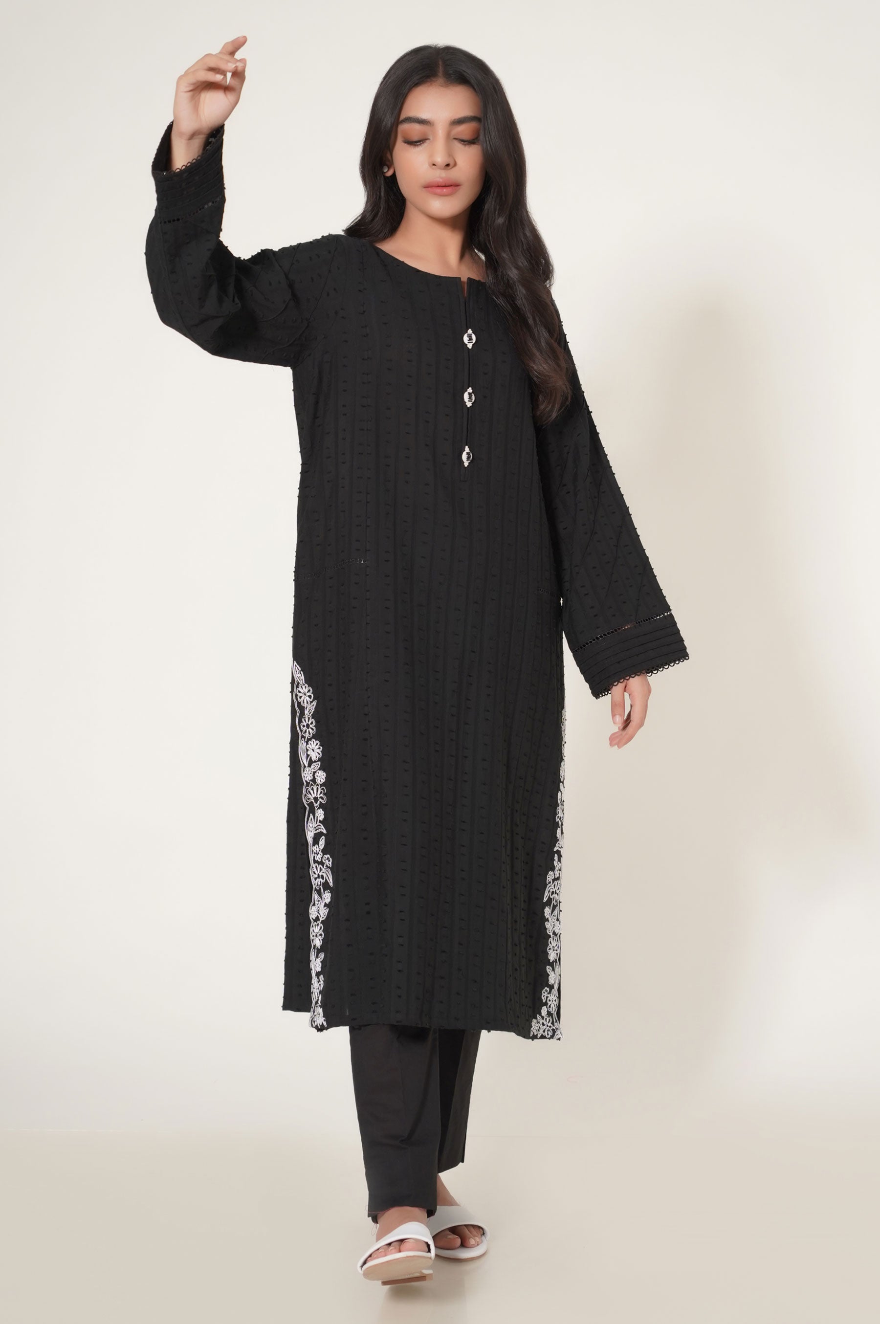 Stitched 1 Piece Brochia Jacquard Shirt