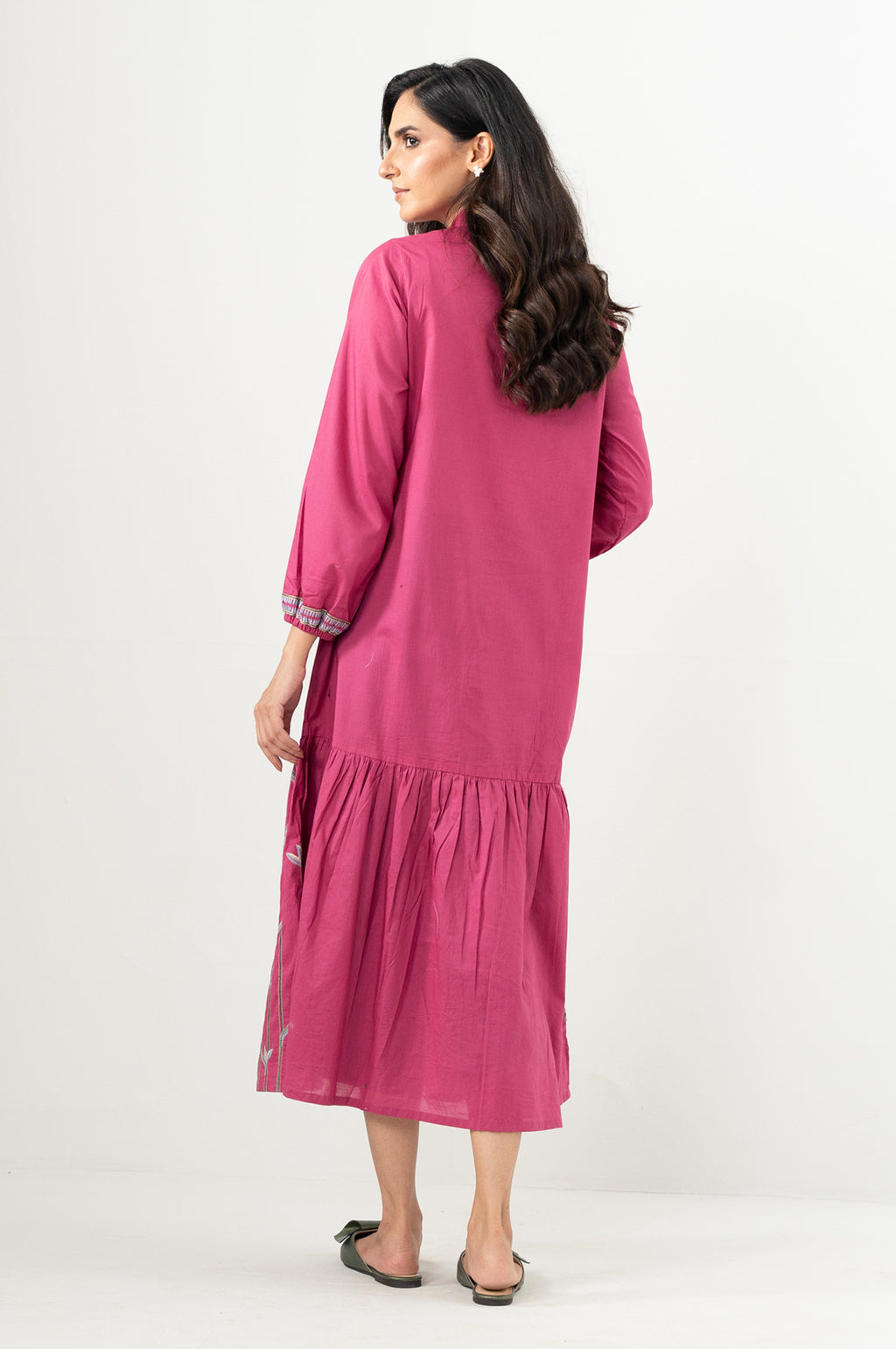 Stitched 1 Piece Embroidered Lawn Long Dress