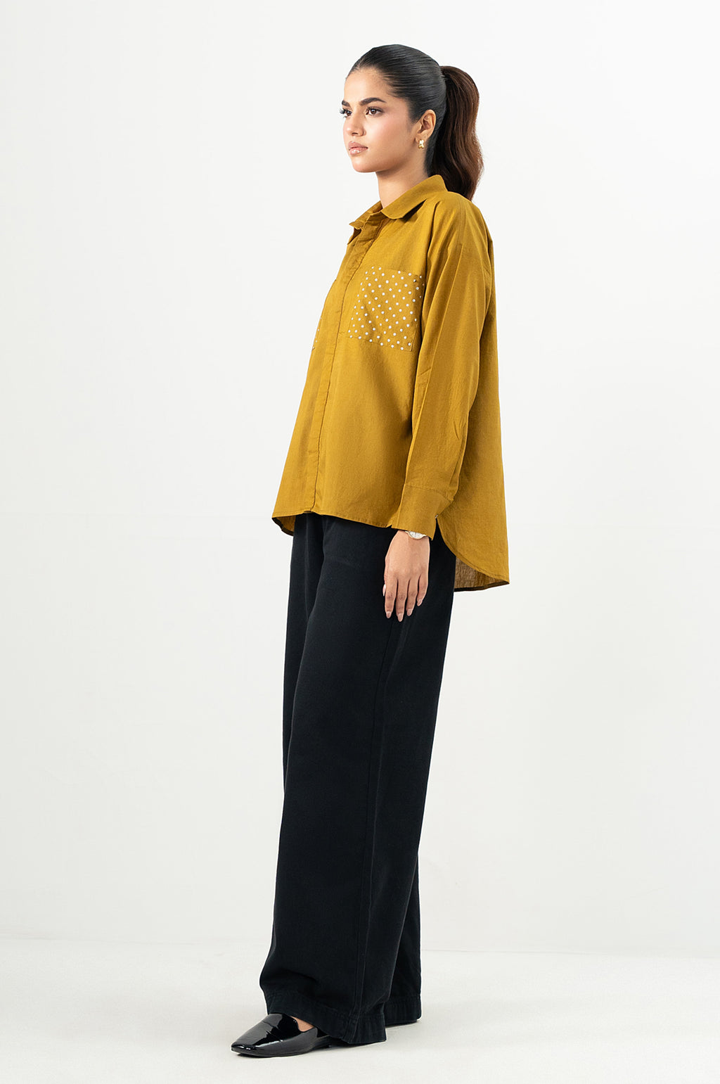 Stitched 1 Piece Embellished Cambric Top
