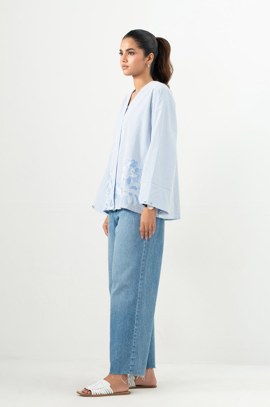 Stitched 1 Piece Embroidered Yarn Dyed Top