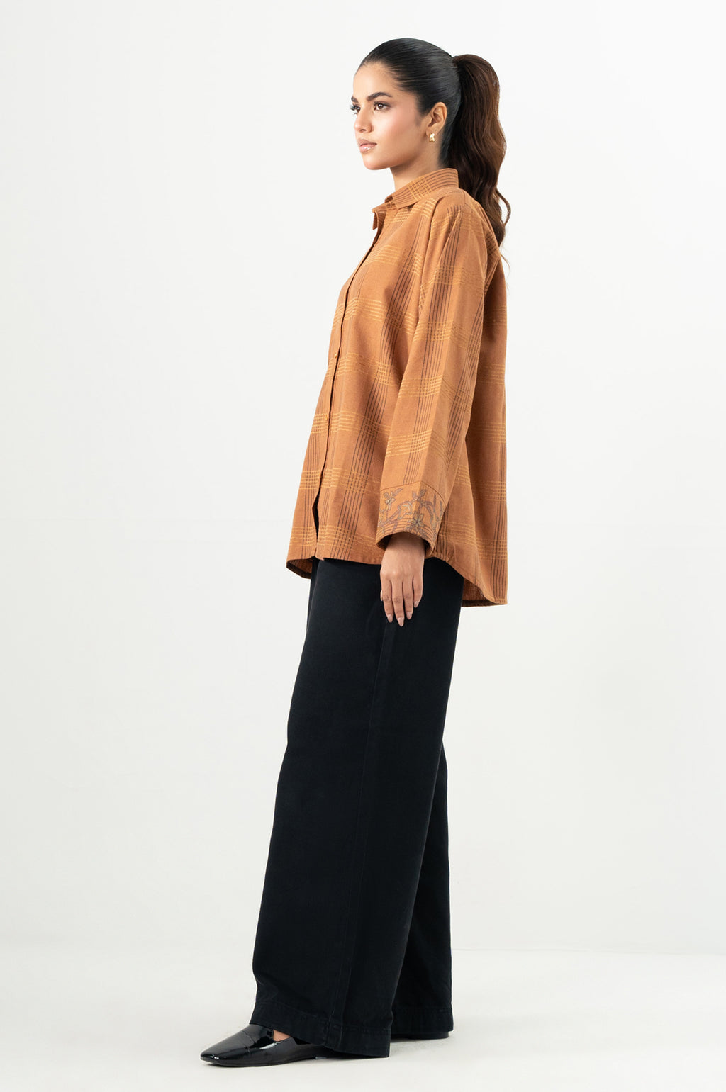 Stitched 1 Piece Embroidered Yarn Dyed Top