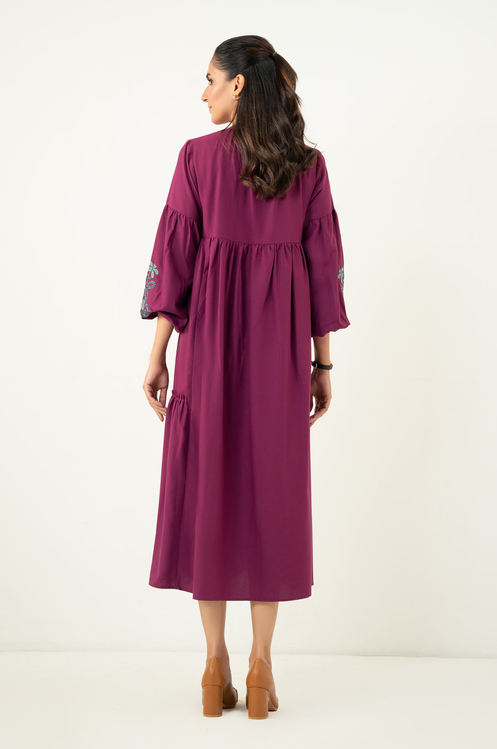 Stitched 1 Piece Embroidered Irish Long Dress