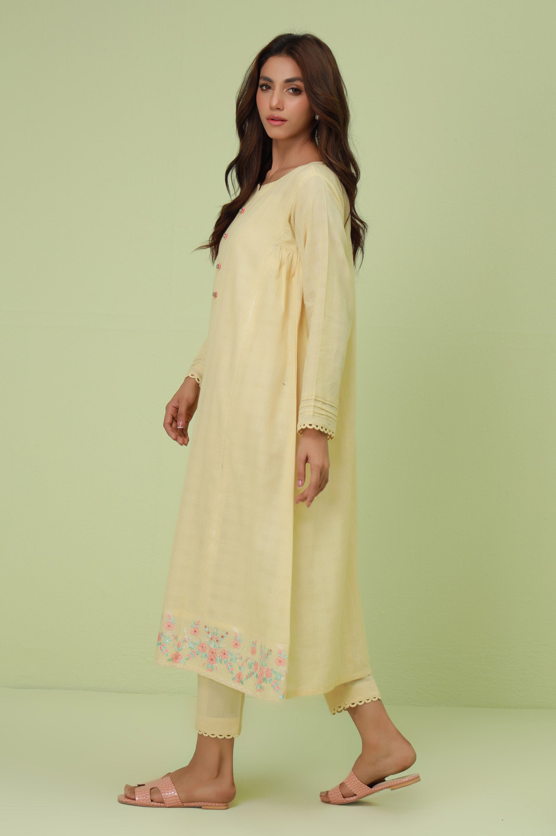 Stitched 2 Piece Embroidered Textured Suit