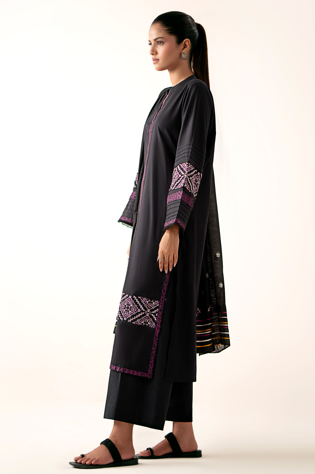 Stitched 2 Piece Embroidered Cambric Suit