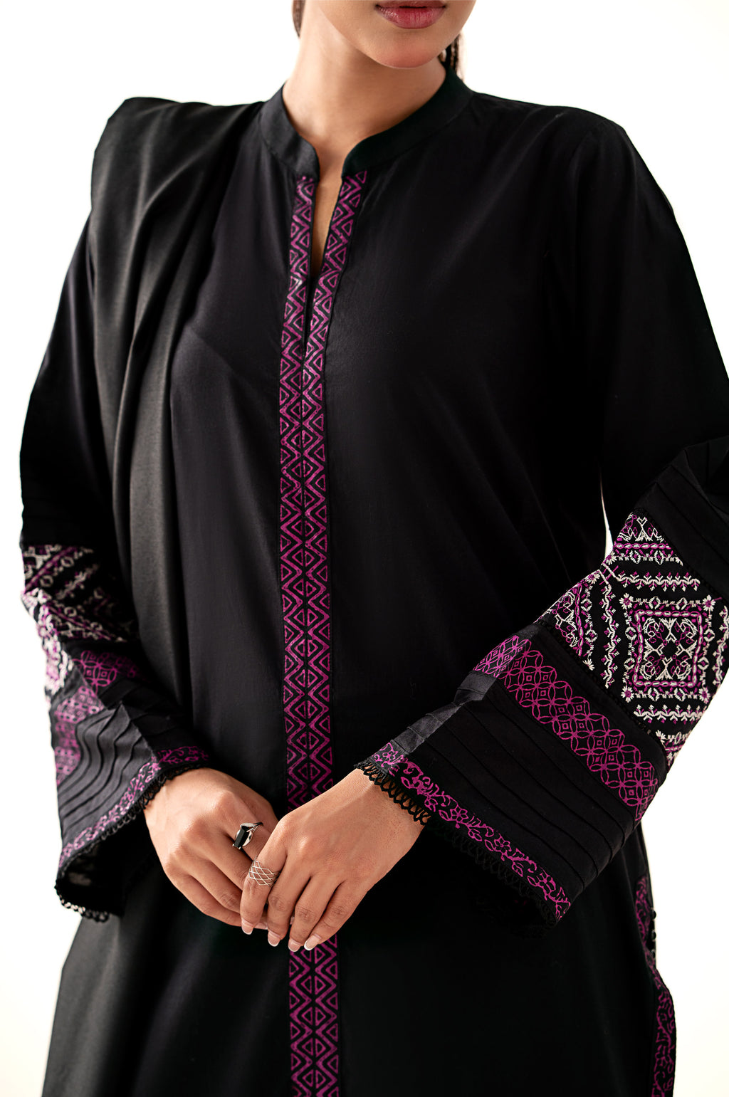 Stitched 2 Piece Embroidered Cambric Suit