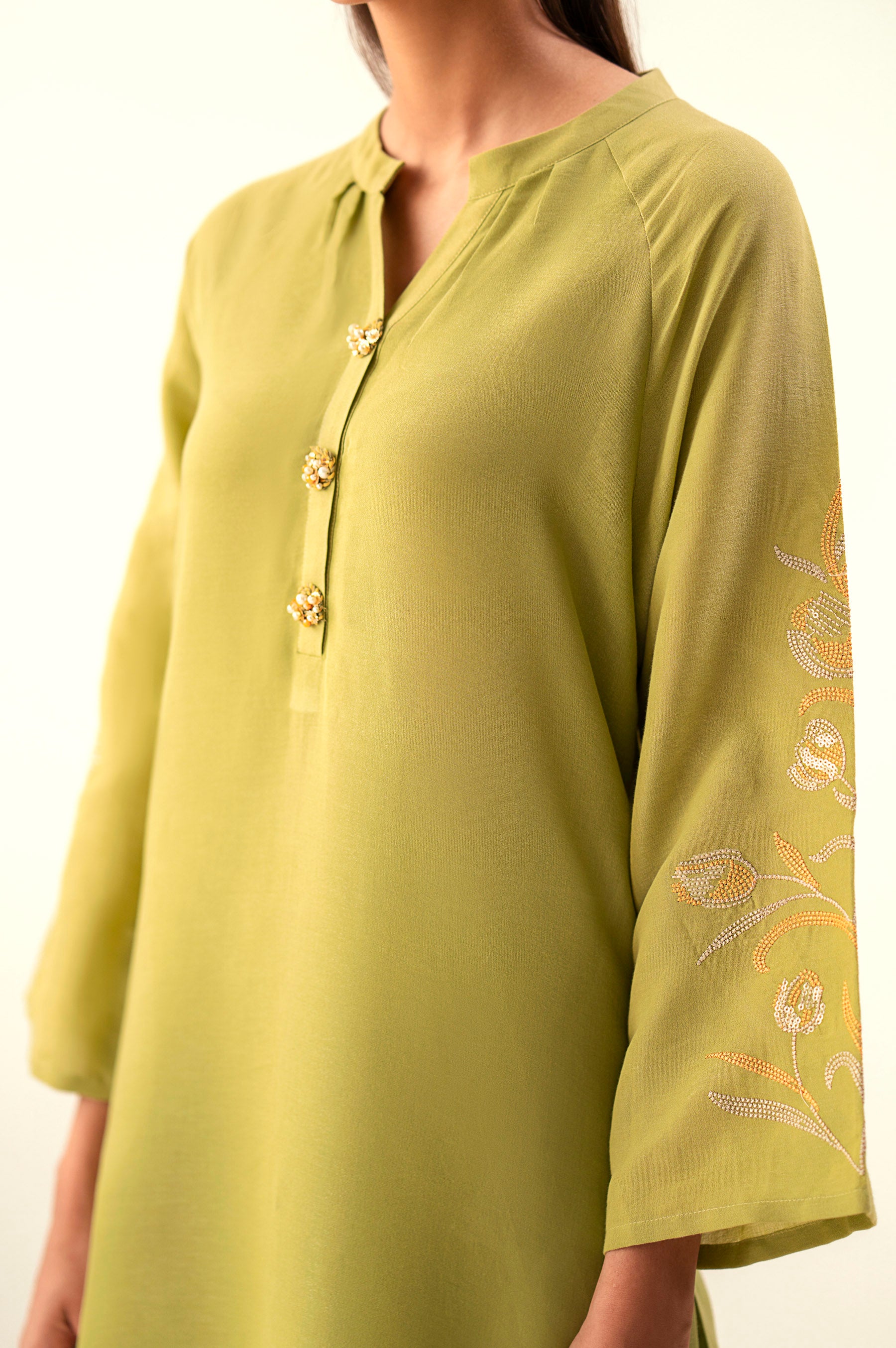 Stitched 2 Piece Embroidered Cambric Zari Suit