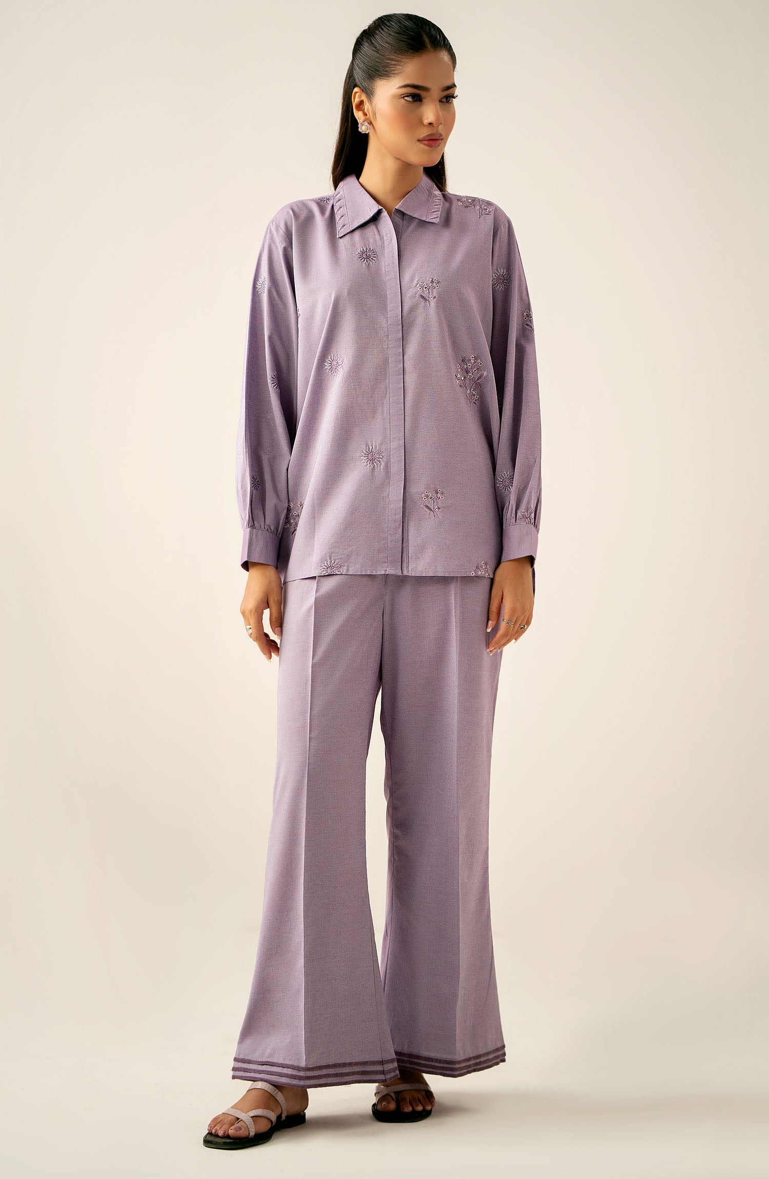 Women's Fleece co-ord Set, Two-Piece with Lace Trim Detail