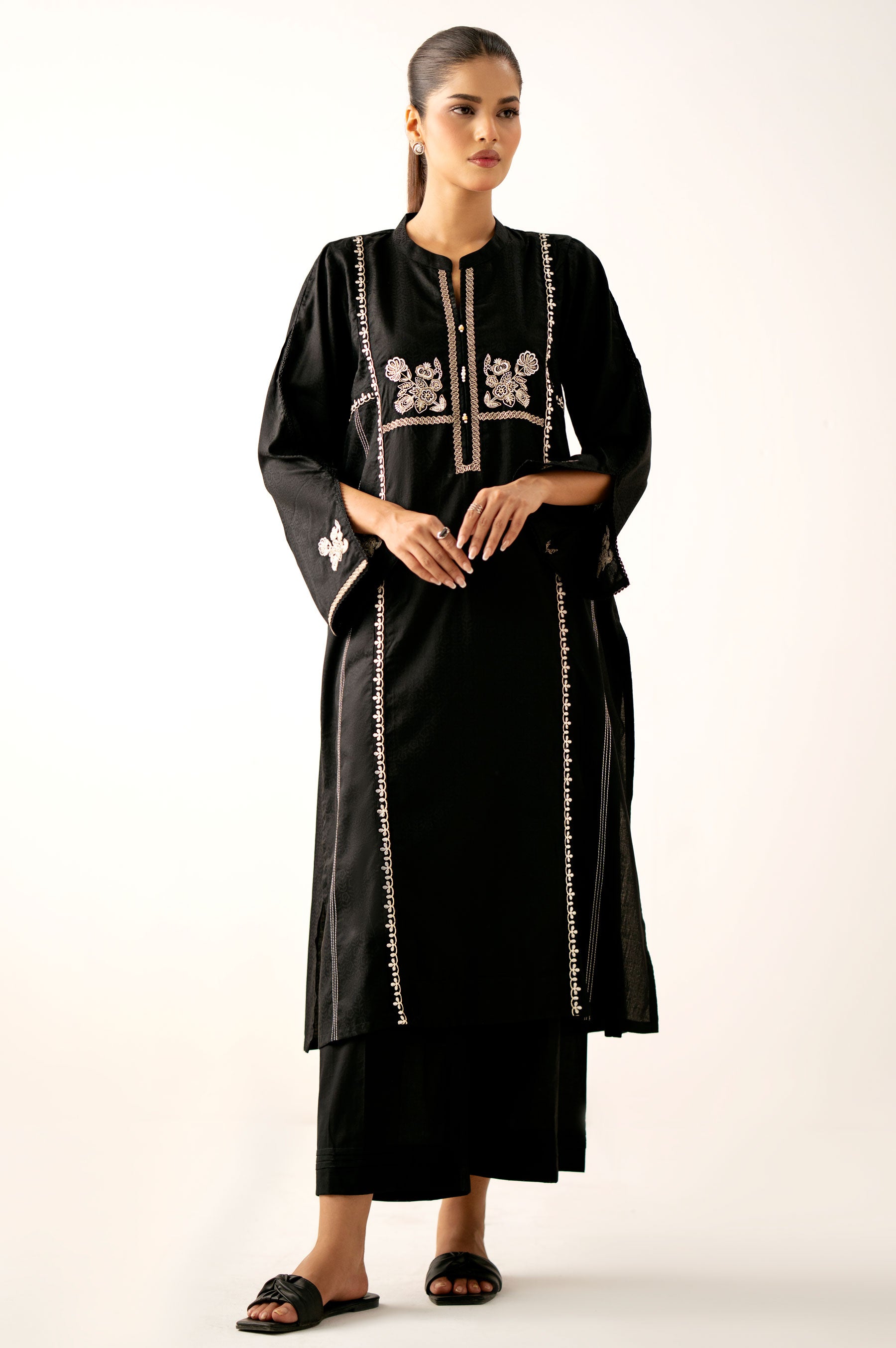 Sahar Pret Embroidered Self Jacquard 2 Piece Suit SSFT-RK-V2-03 Vintage Bloom