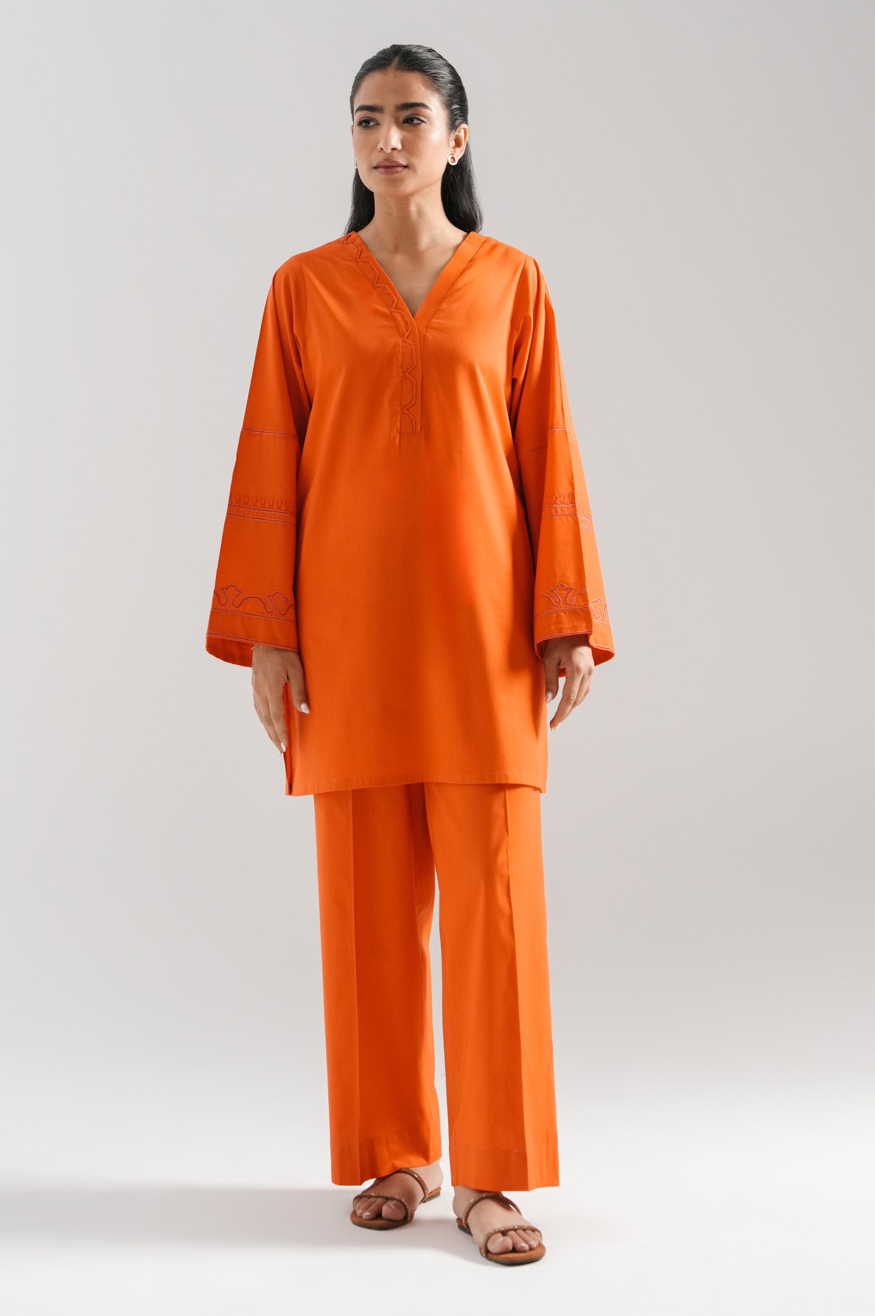 EMBROIDERED SHIRT BOTTOM SUIT