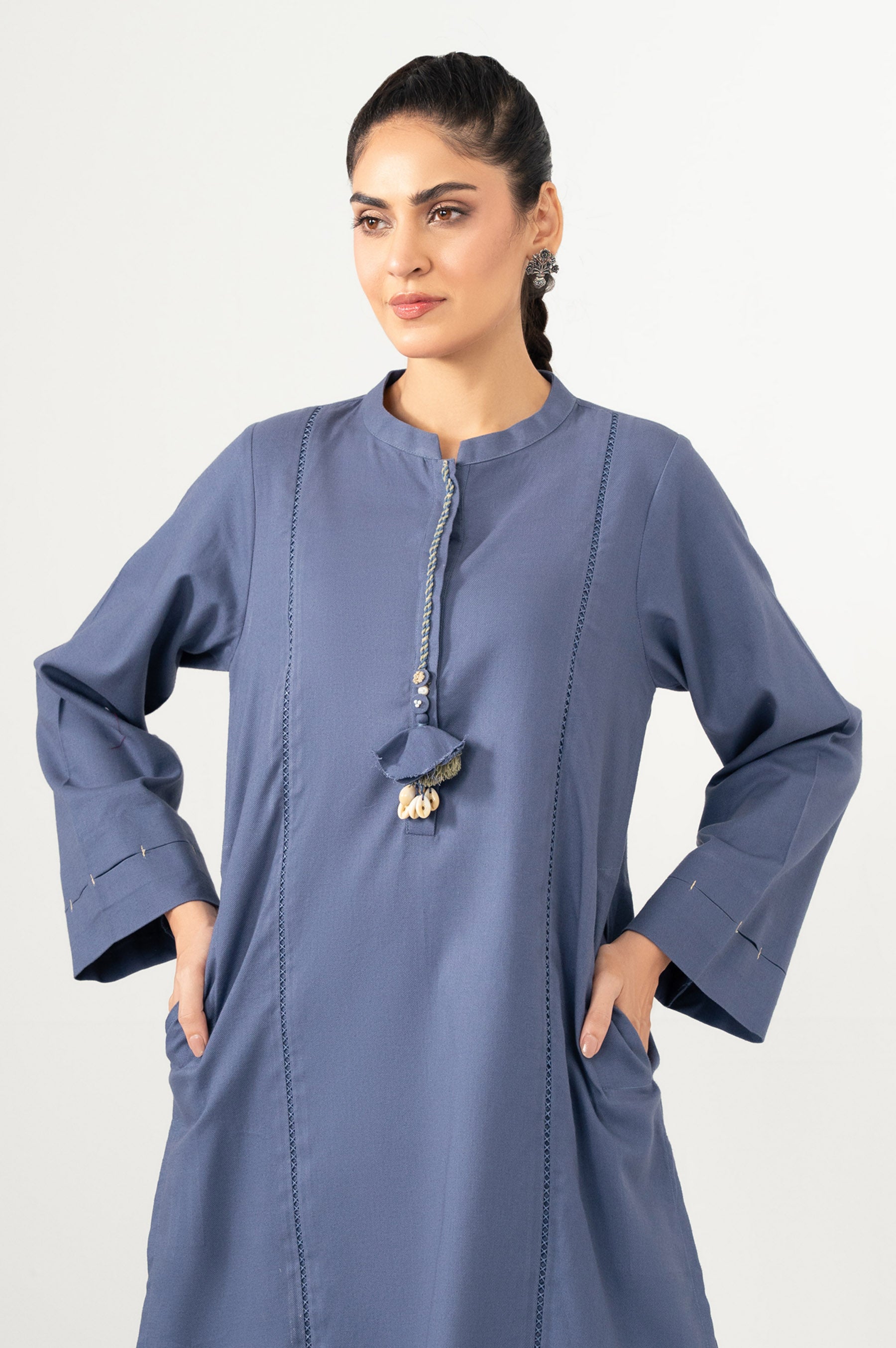 STITCHED STYLIZED SHIRT BOTTOM