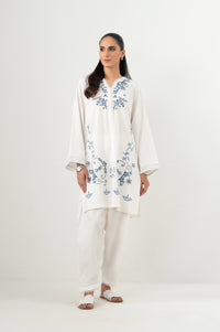 Stitched 2 Piece Embroidered Poplin Dobby Suit
