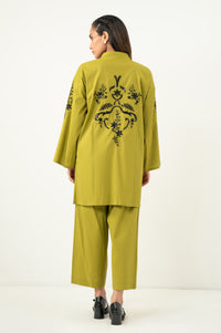 Stitched 2 Piece Embroidered Cotton Lycra Suit