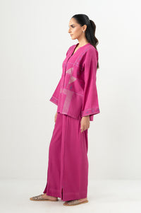 Stitched 2 Piece Embroidered Poplin Dobby Co-Ord Set