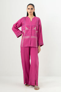 Stitched 2 Piece Embroidered Poplin Dobby Co-Ord Set
