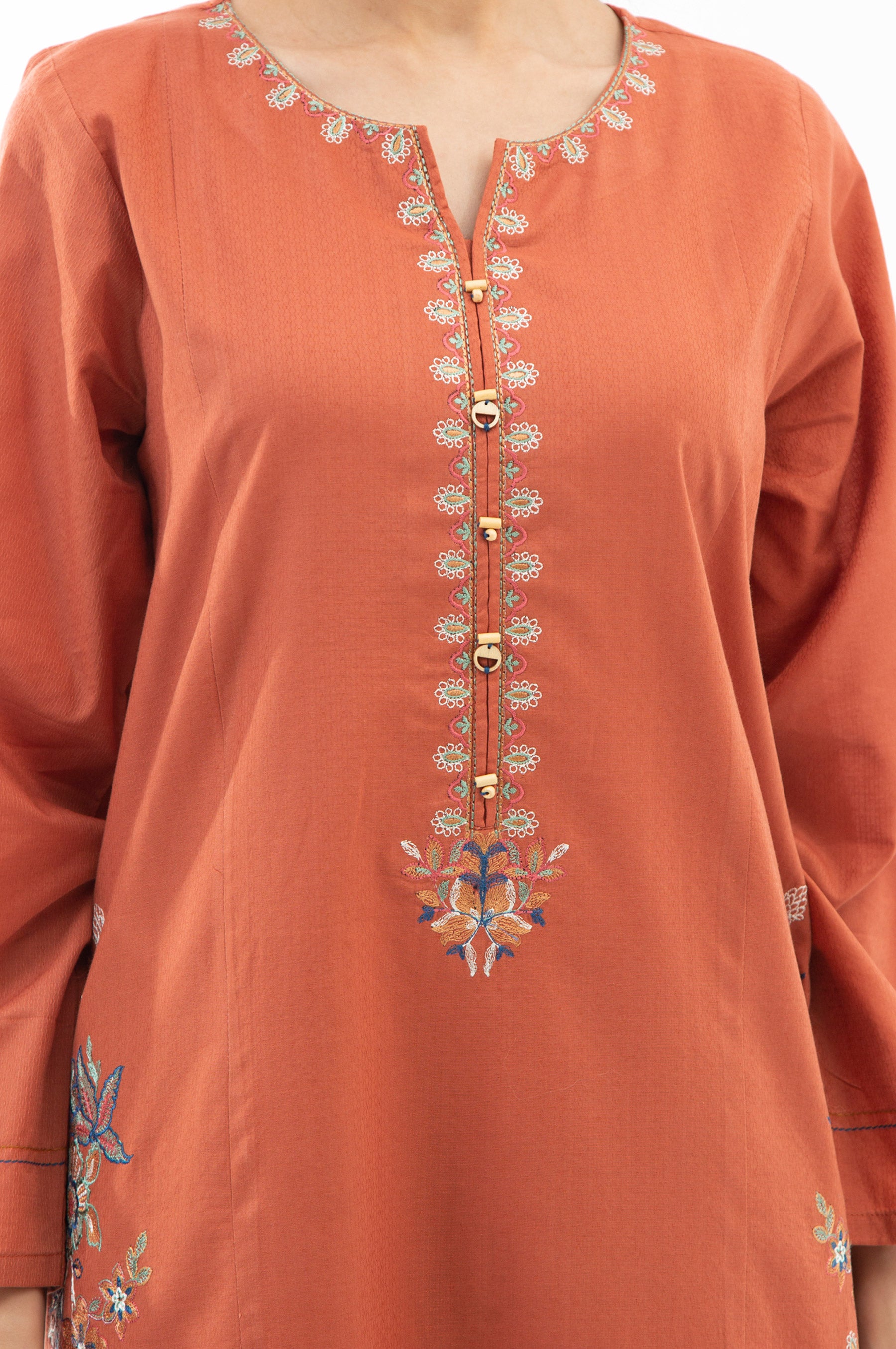 EMBROIDERED DOBBY STITCHED 2 PIECE SUIT