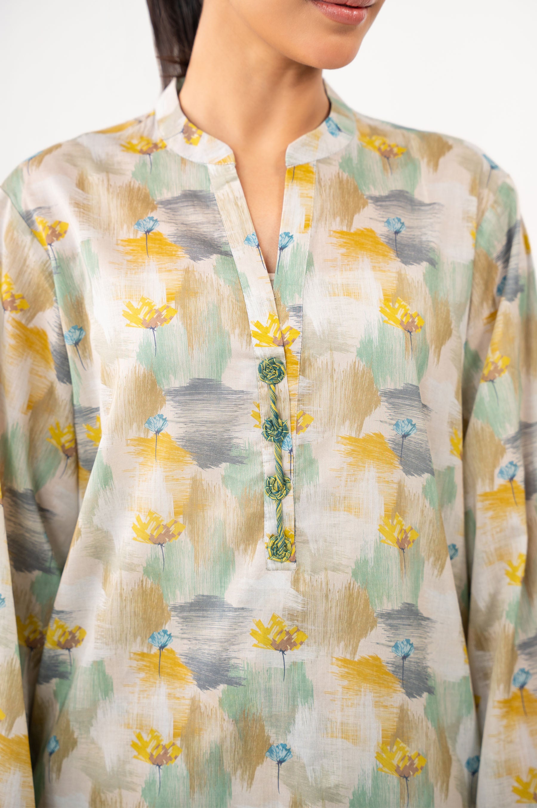 STITCHED PRINTED SHIRT BOTTOM