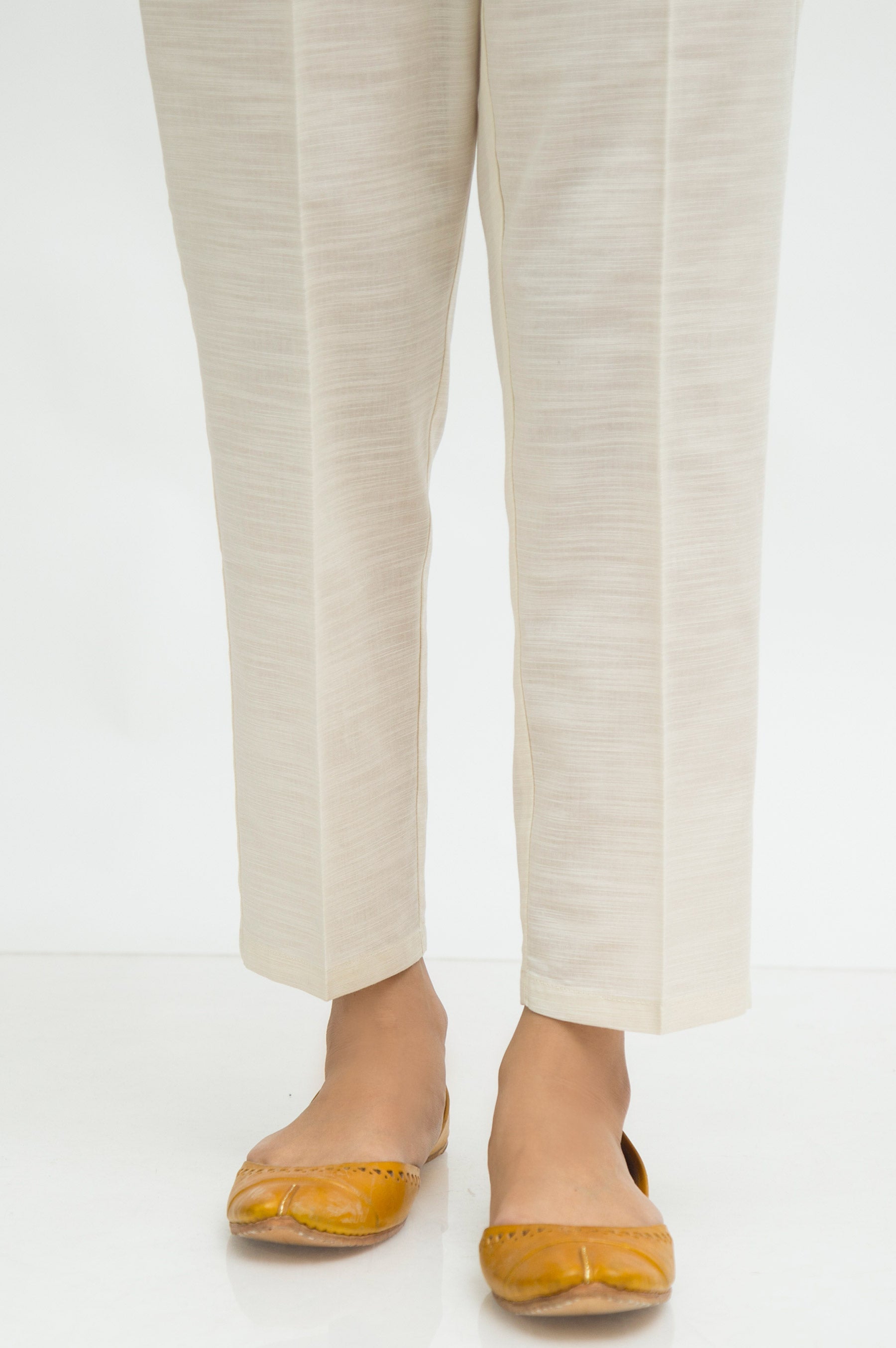 Basic Cambric Cigarette Pants - Off White