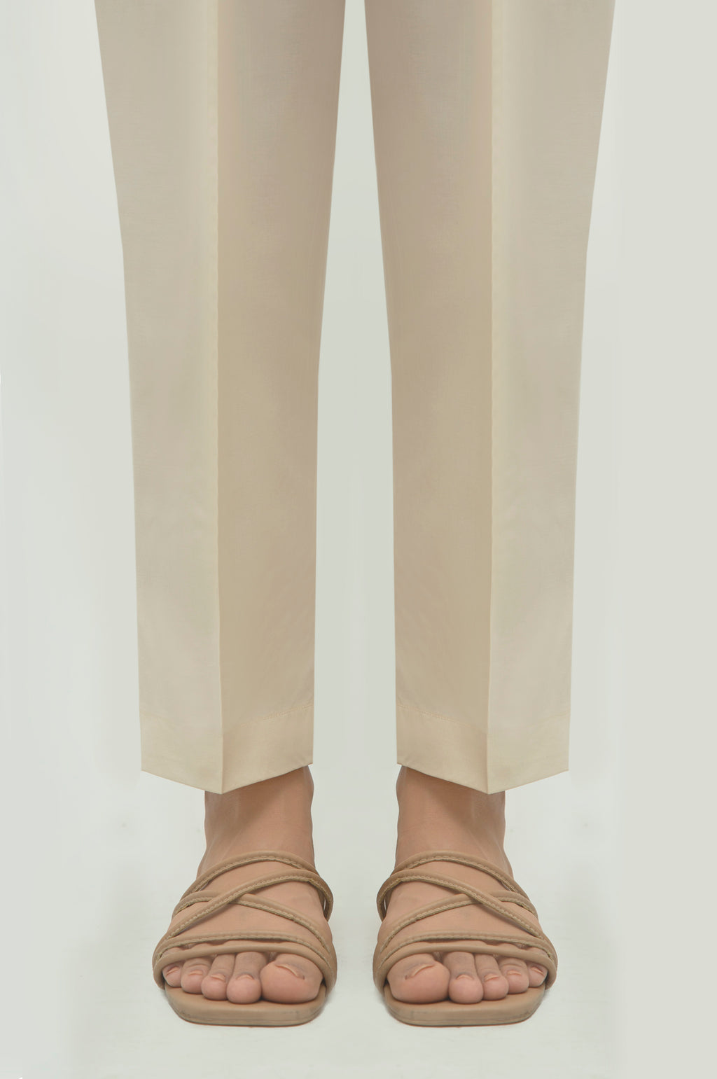 Basic Cambric Cigarette Pants - Regular Fit