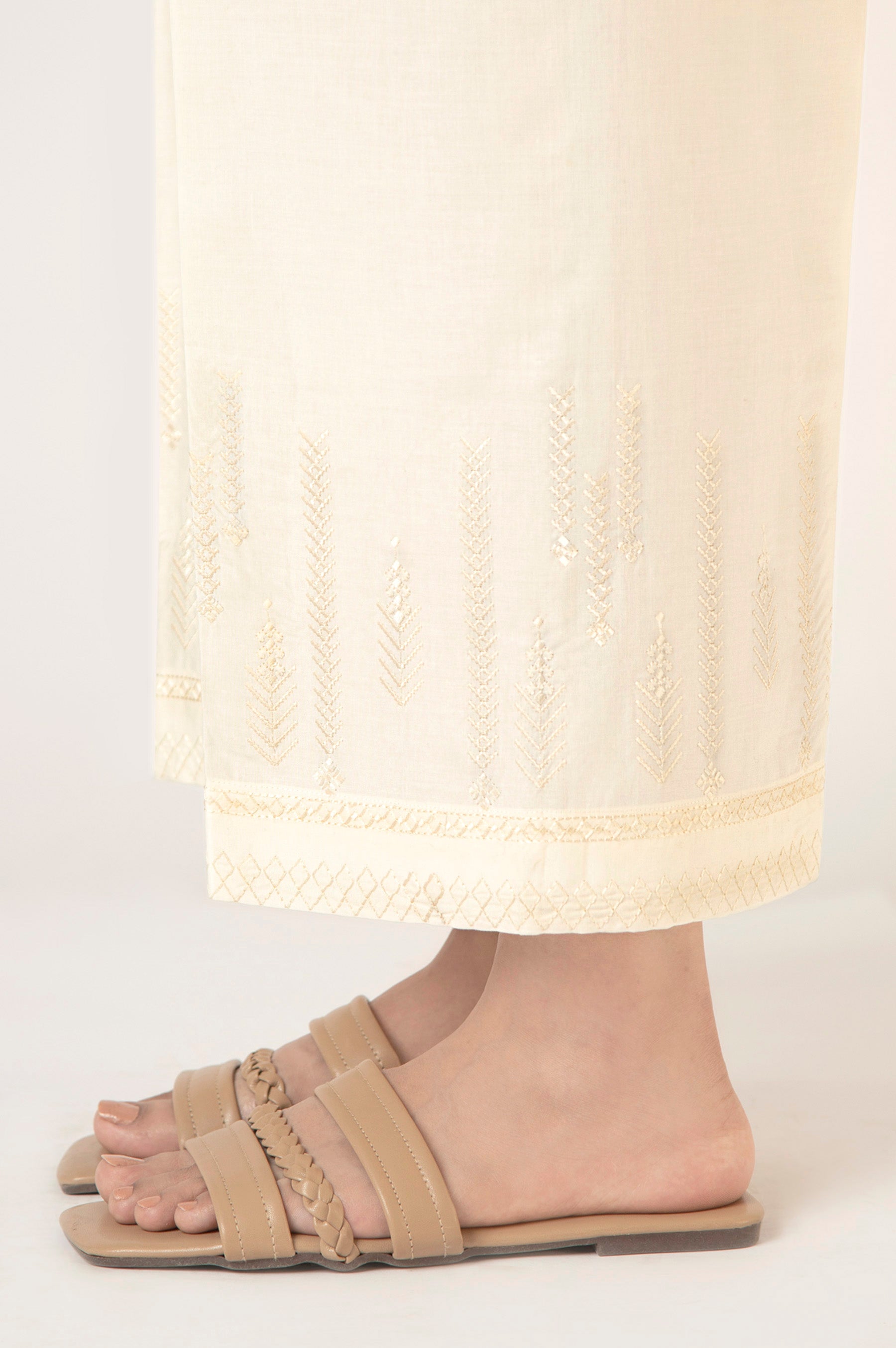Embroidered Cambric Culottes - Regular Fit