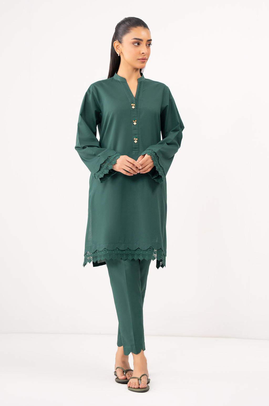 Stitched 2 Piece Dyed Cambric Suit