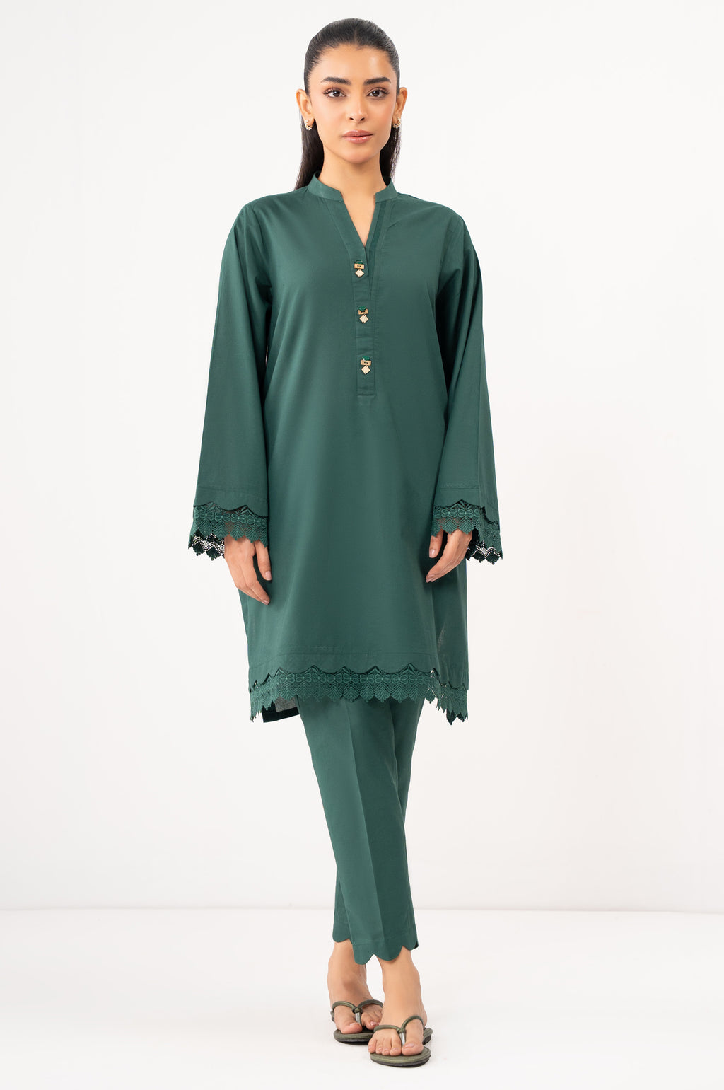 Stitched 2 Piece Dyed Cambric Suit