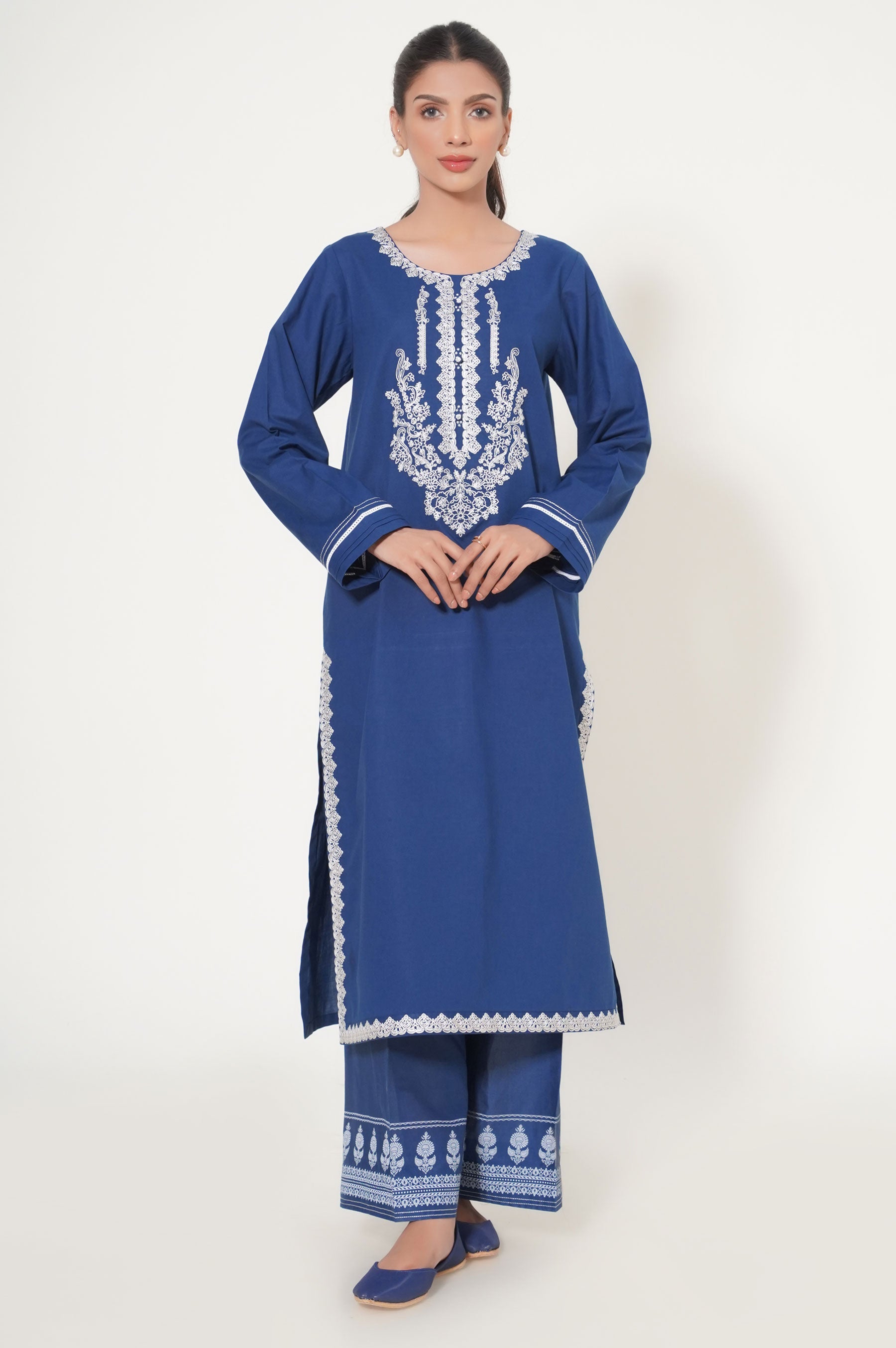 Unstitched 2 Piece Embroidered Cambric