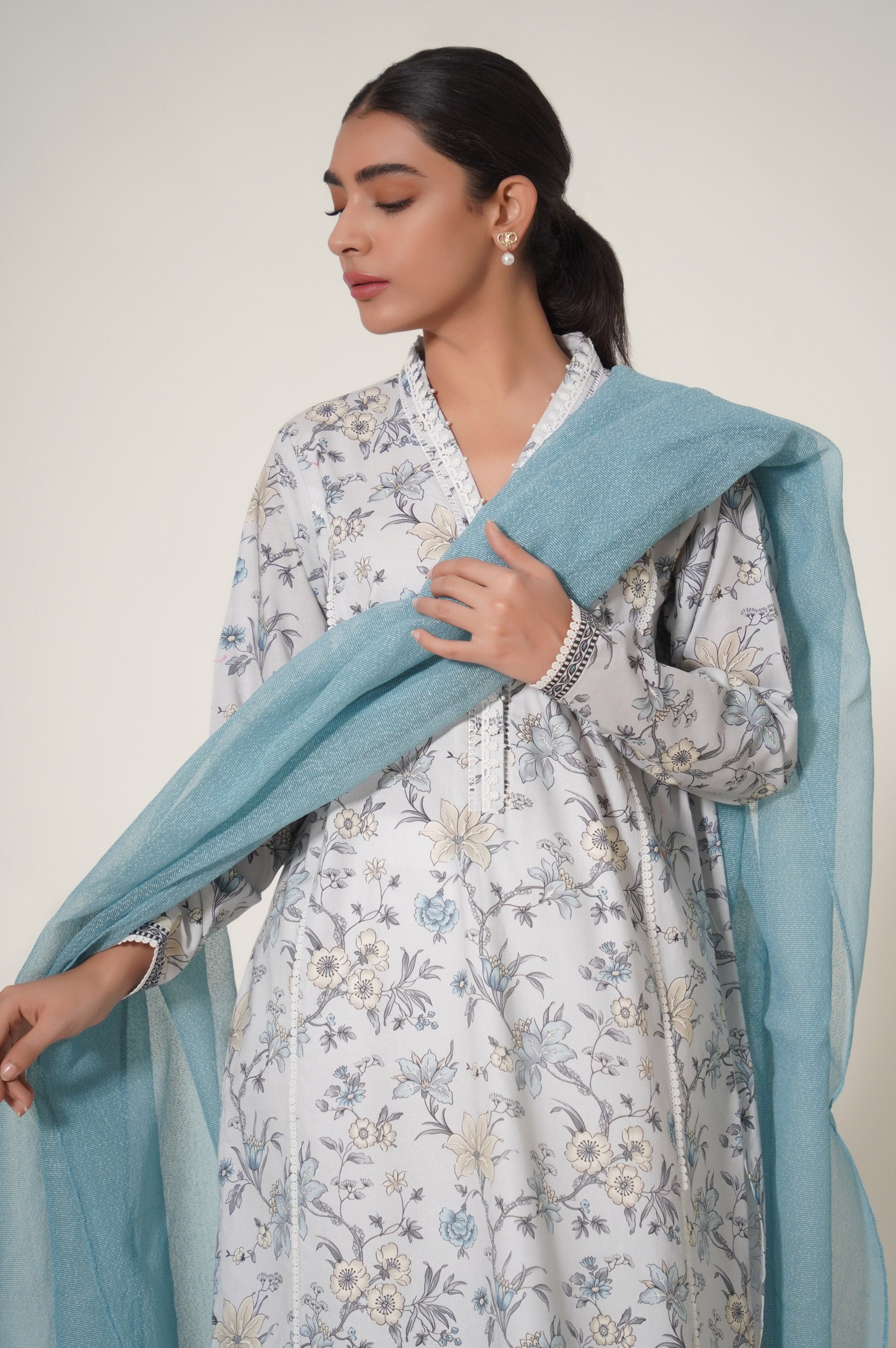 Unstitched 2 Piece Printed Cambric Suit