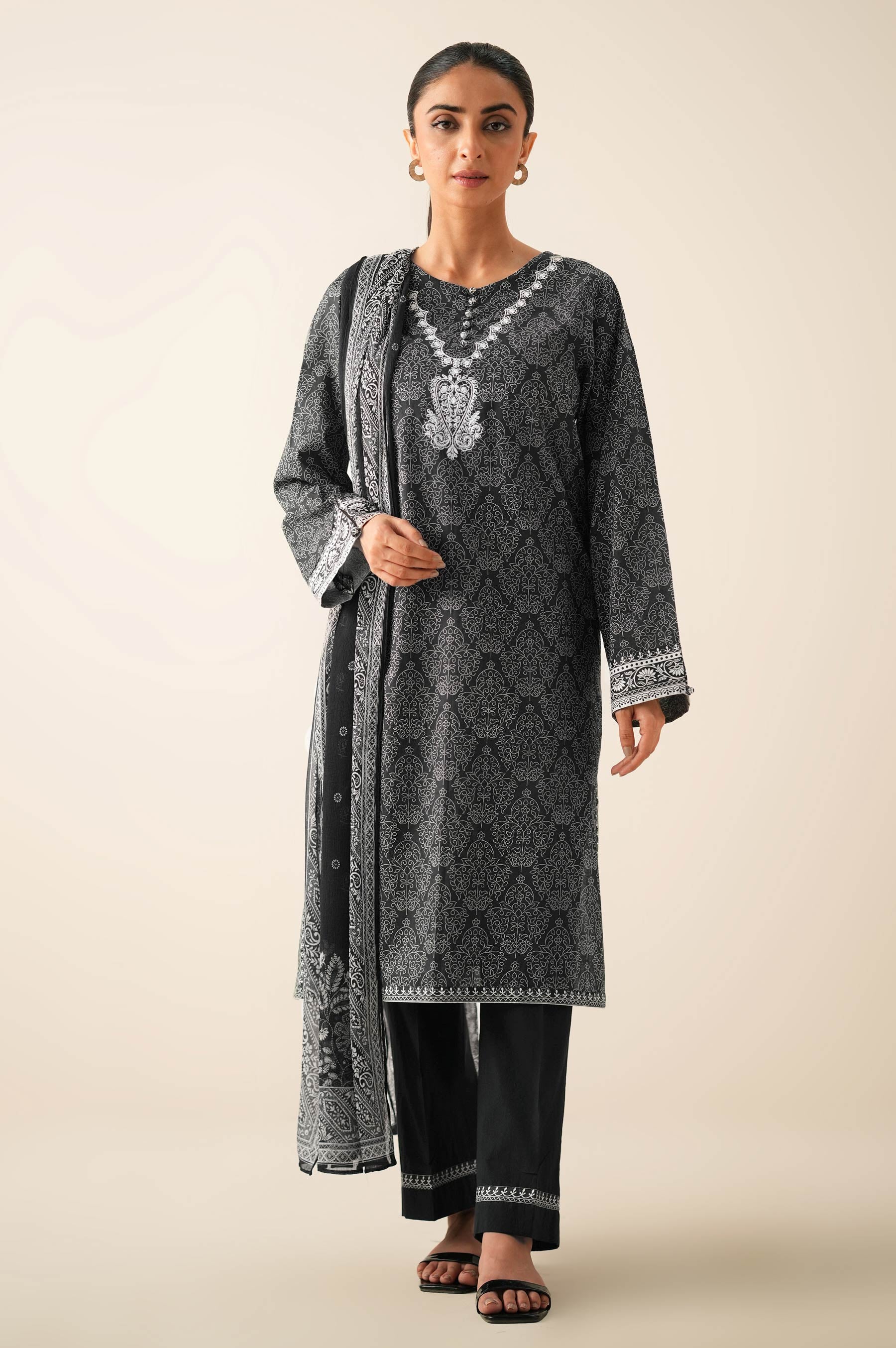 UNSTITCHED PRINTED SHIRT BOTTOM SUIT