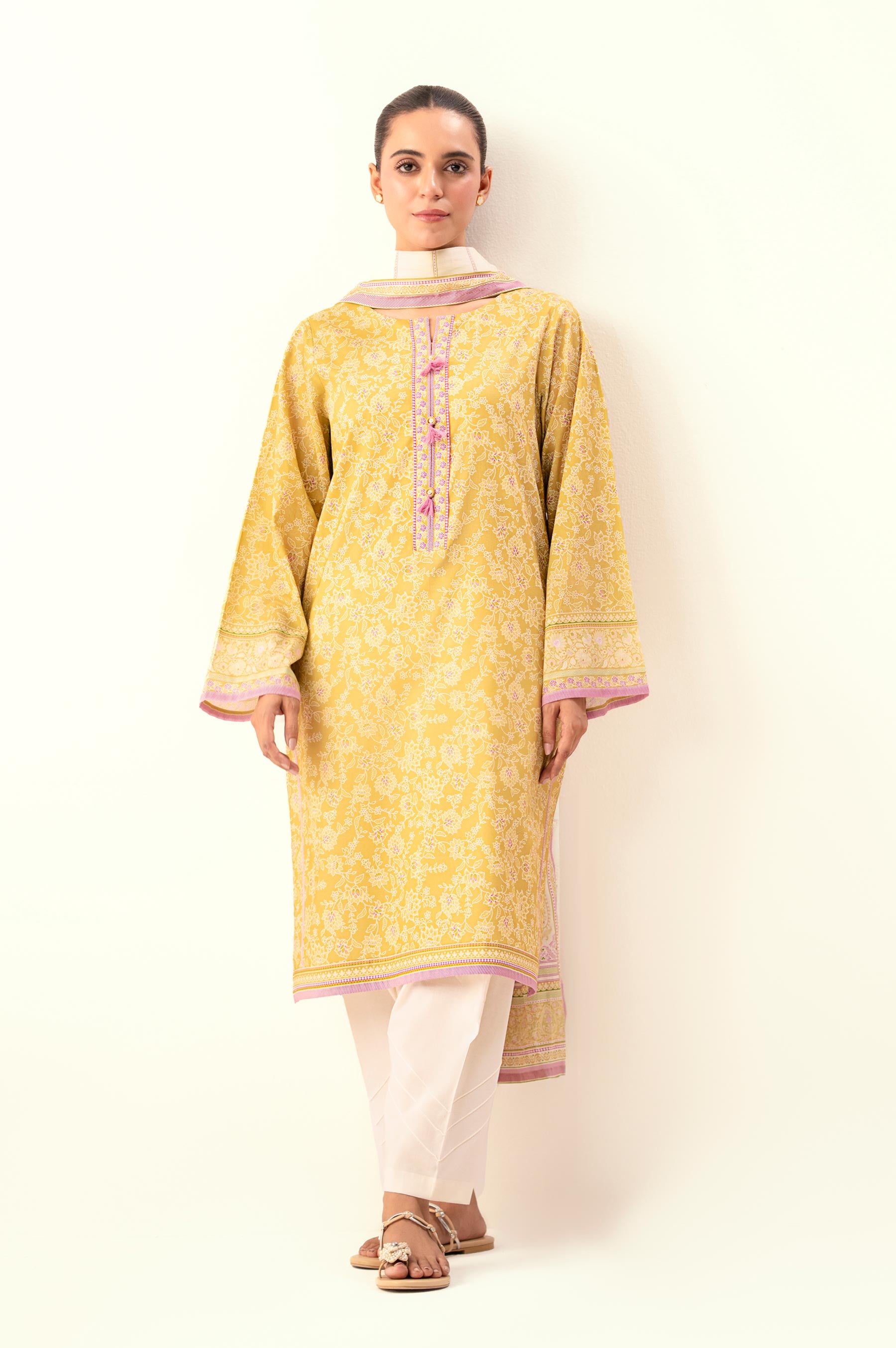 UNSTITCHED PRINTED SHIRT DUPATTA SUIT