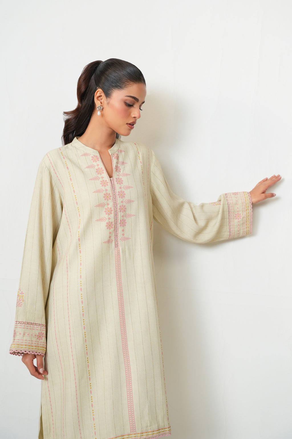 Unstitched 2 Piece Paste Printed Viscose Crepe Lurex Suit