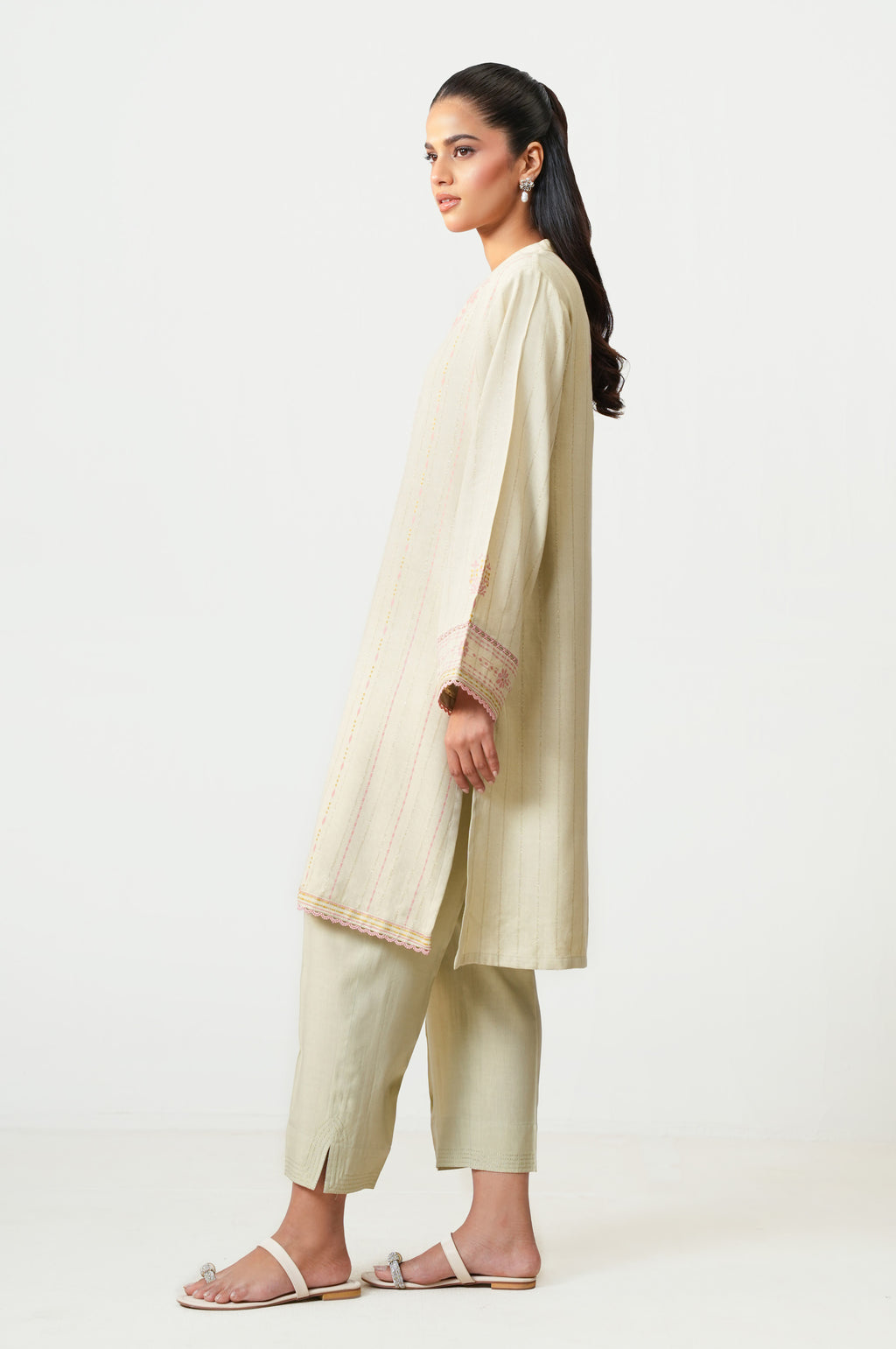 Unstitched 2 Piece Paste Printed Viscose Crepe Lurex Suit