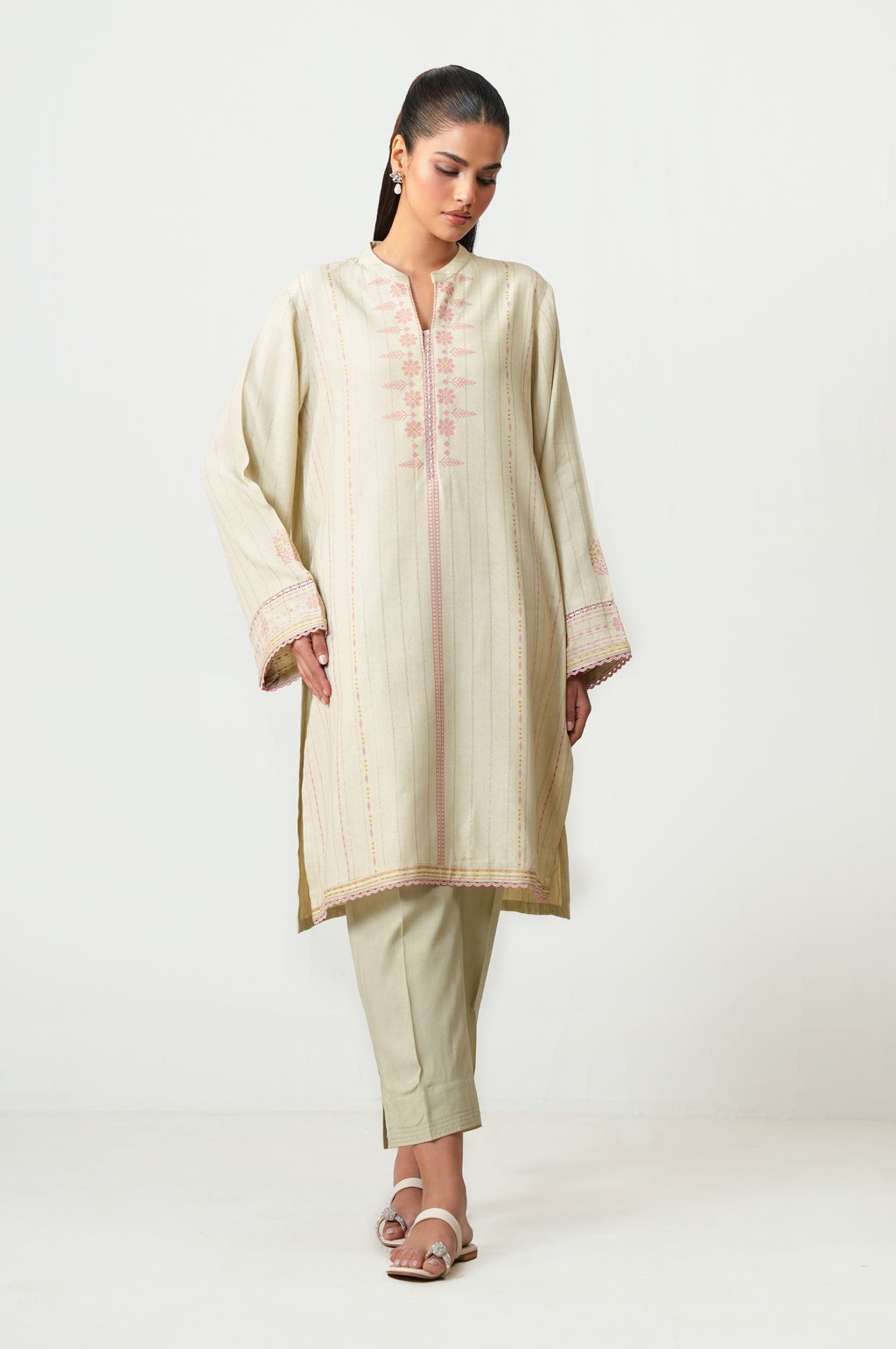 Unstitched 2 Piece Paste Printed Viscose Crepe Lurex Suit