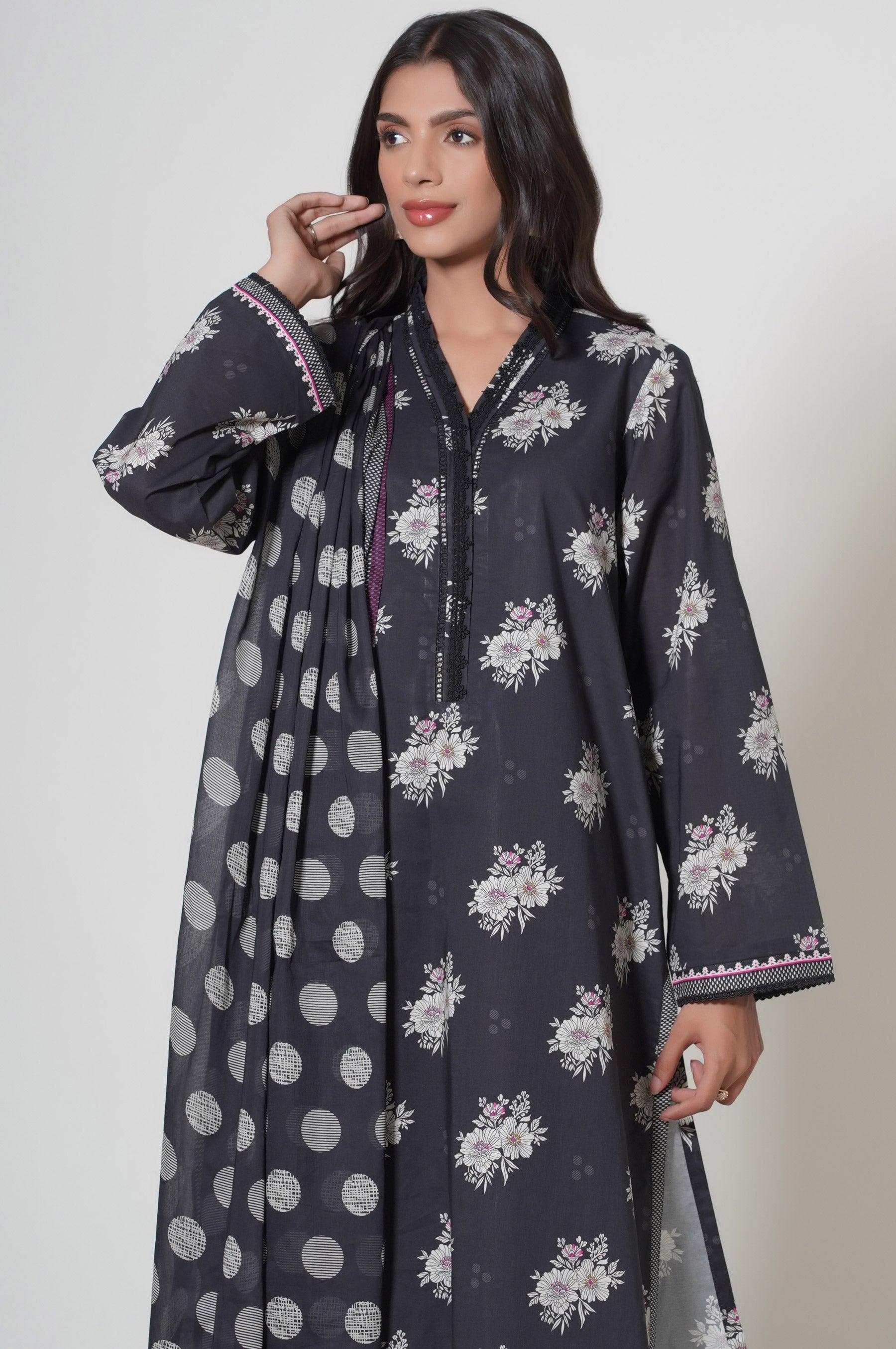 Unstitched 3 Piece Cambric Suit