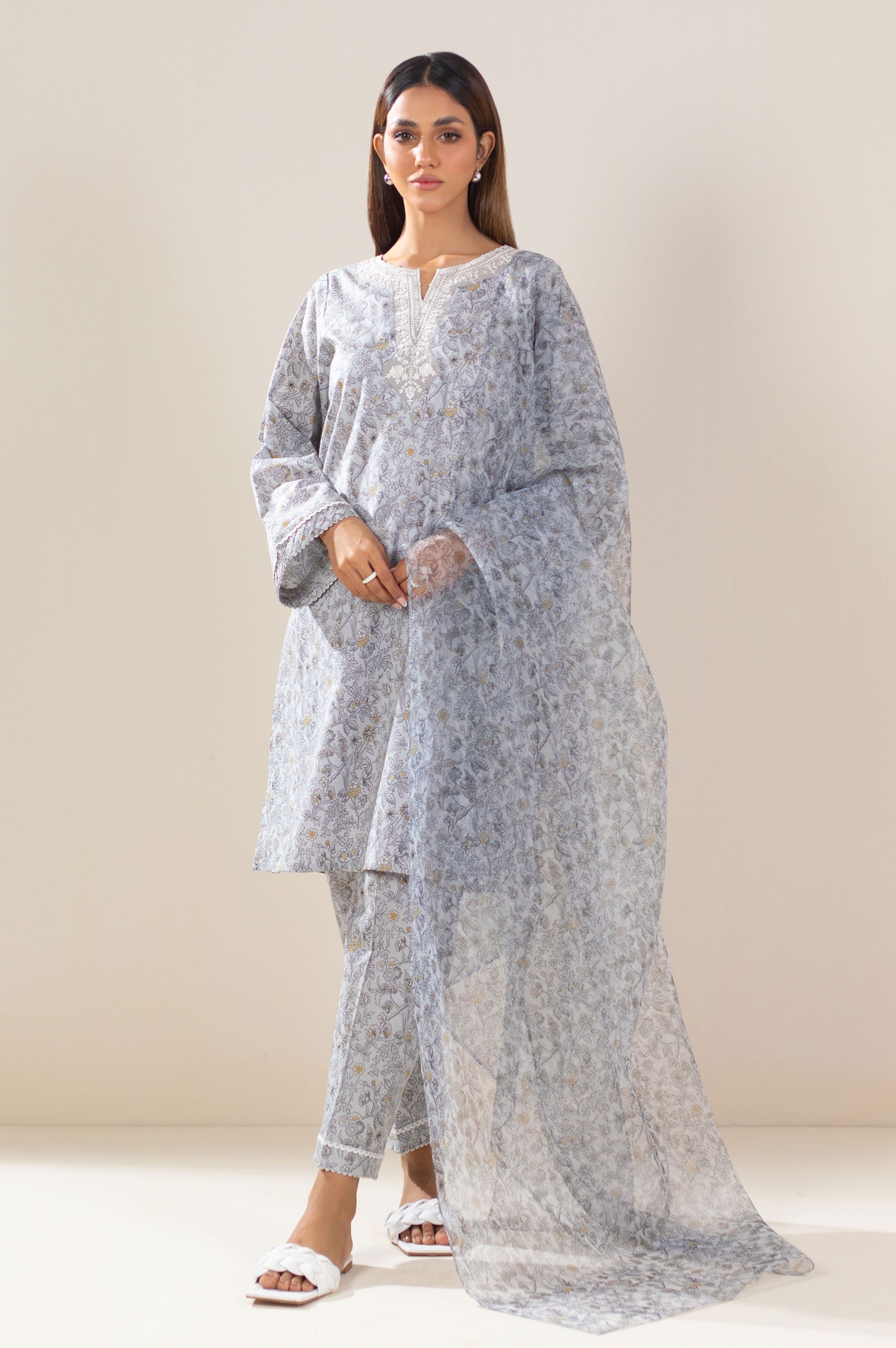 Stitched Piece Printed Lawn Suit - Main Image