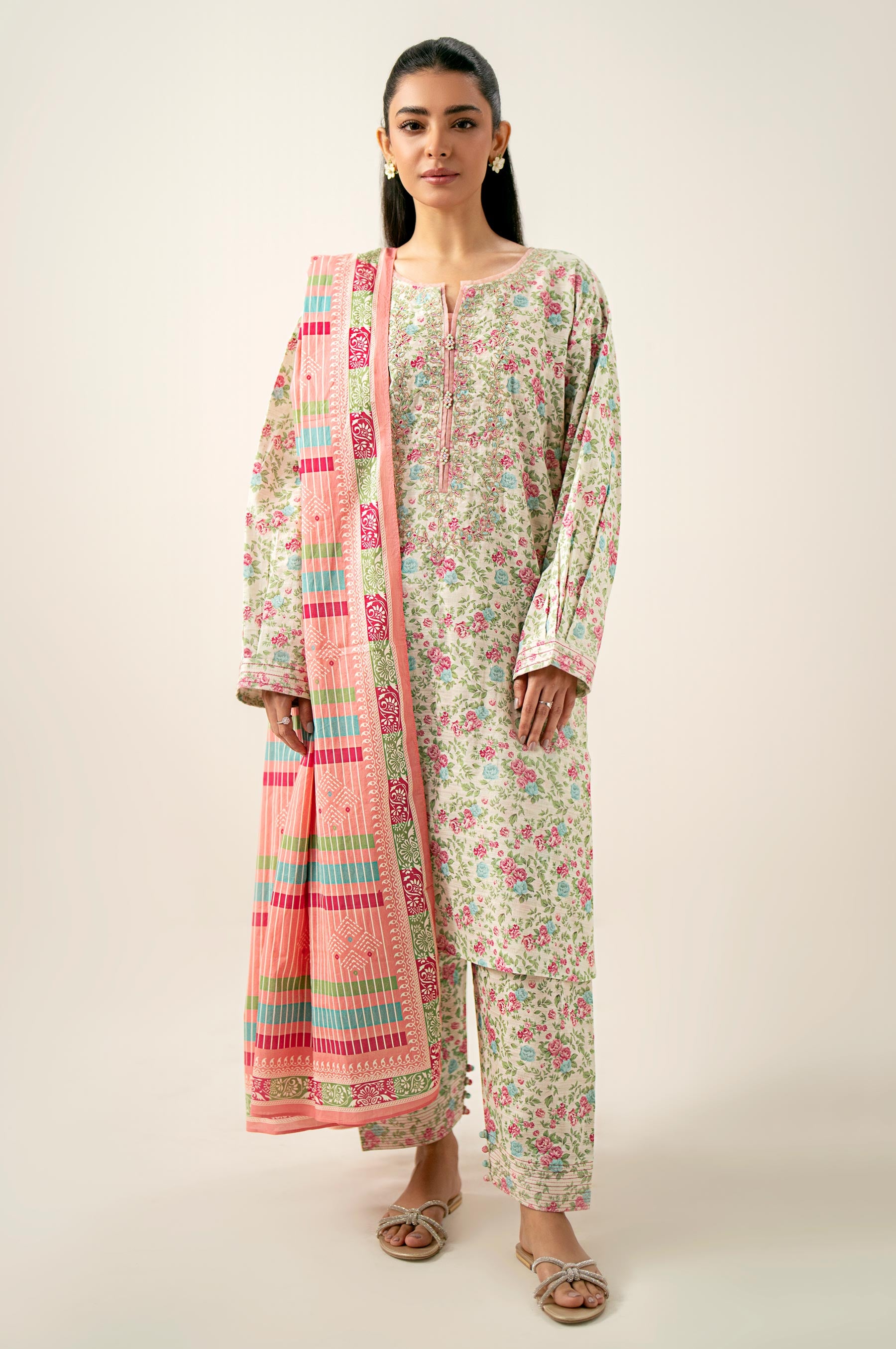 Unstitched 3 Piece Printed Lawn Suit