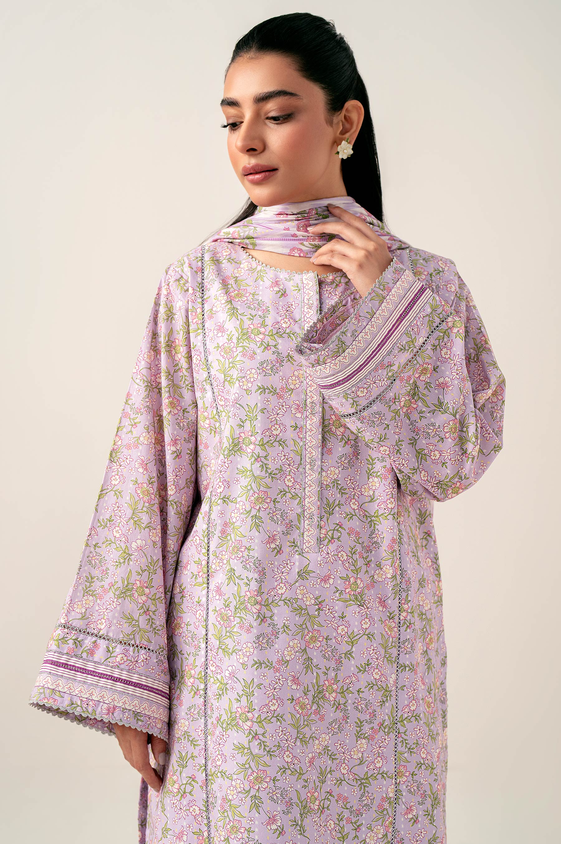 Unstitched 3 Piece Printed Lawn Shirt with Lawn Dupatta