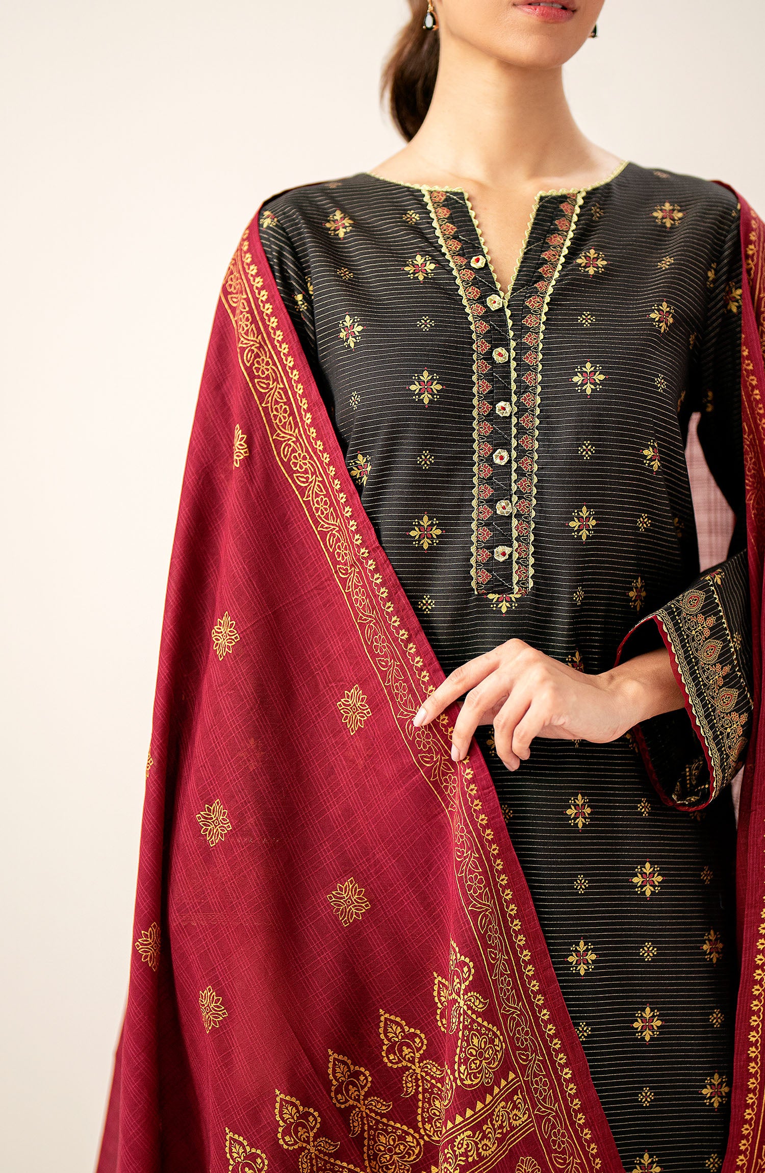 Unstitched 3 Piece Paste Printed Dobby Mysuri Suit