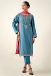 Stitched 3 Piece Embroidered Mysuri Jacquard Suit