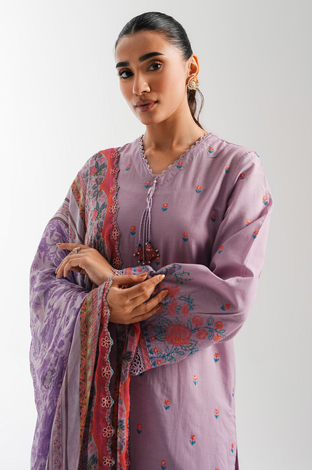 UNSTITCHED EMBROIDERED SUIT