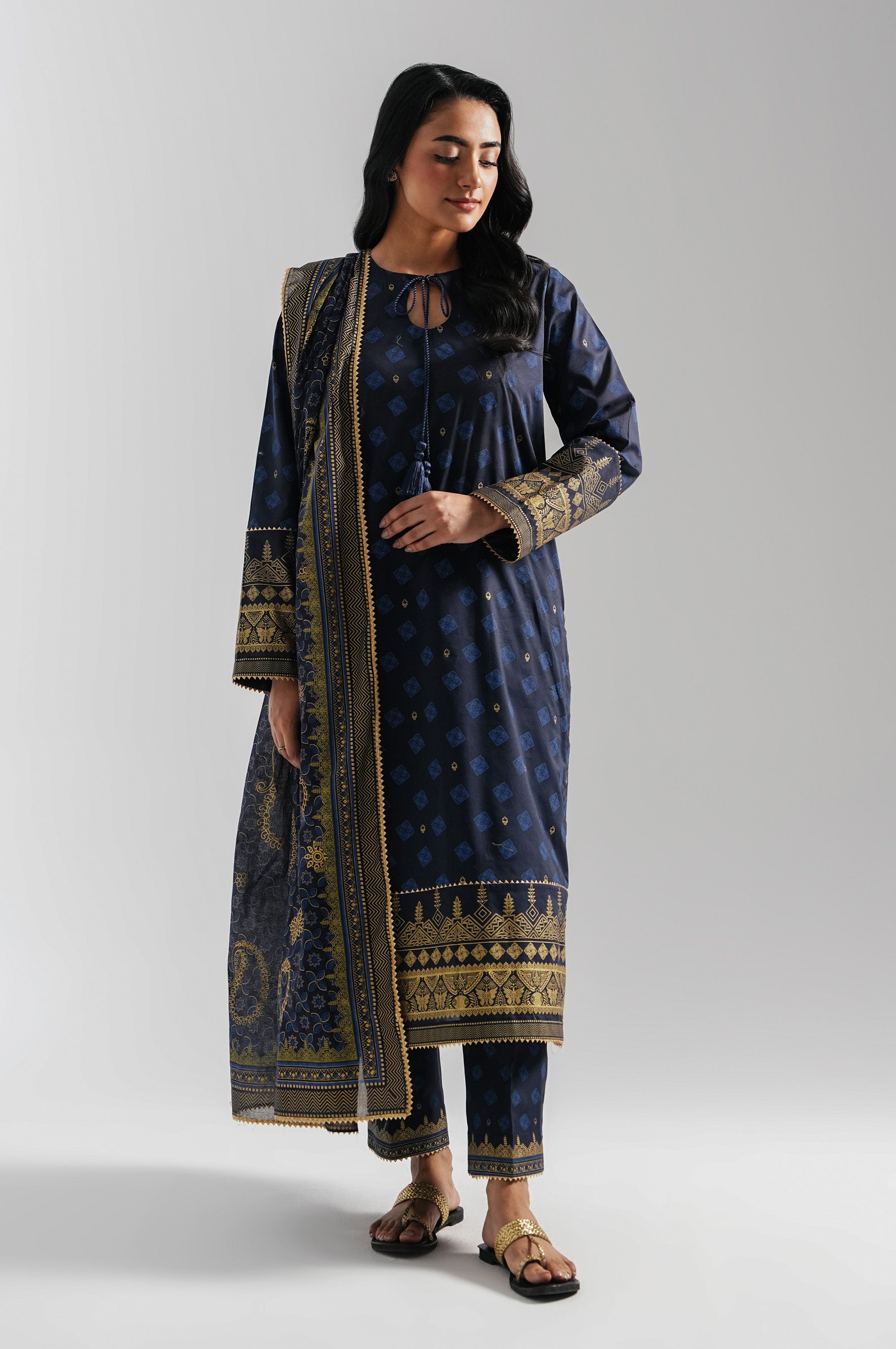 STITCHED EMBROIDERED LAWN SUIT