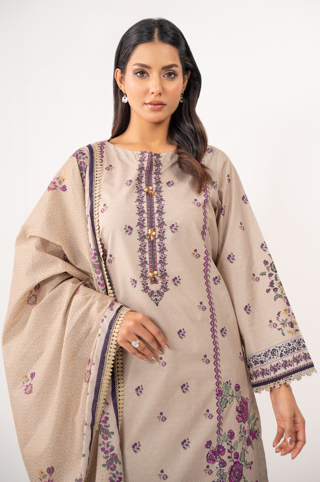 UNSTITCHED EMBROIDERED SUIT