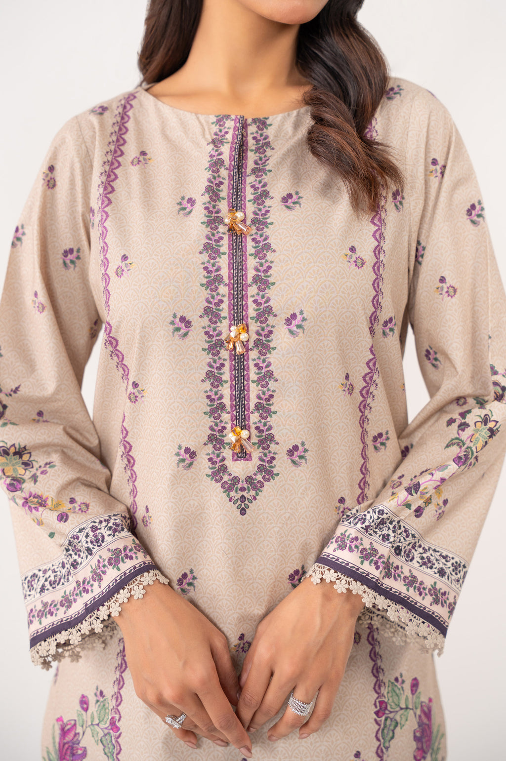 UNSTITCHED EMBROIDERED SUIT