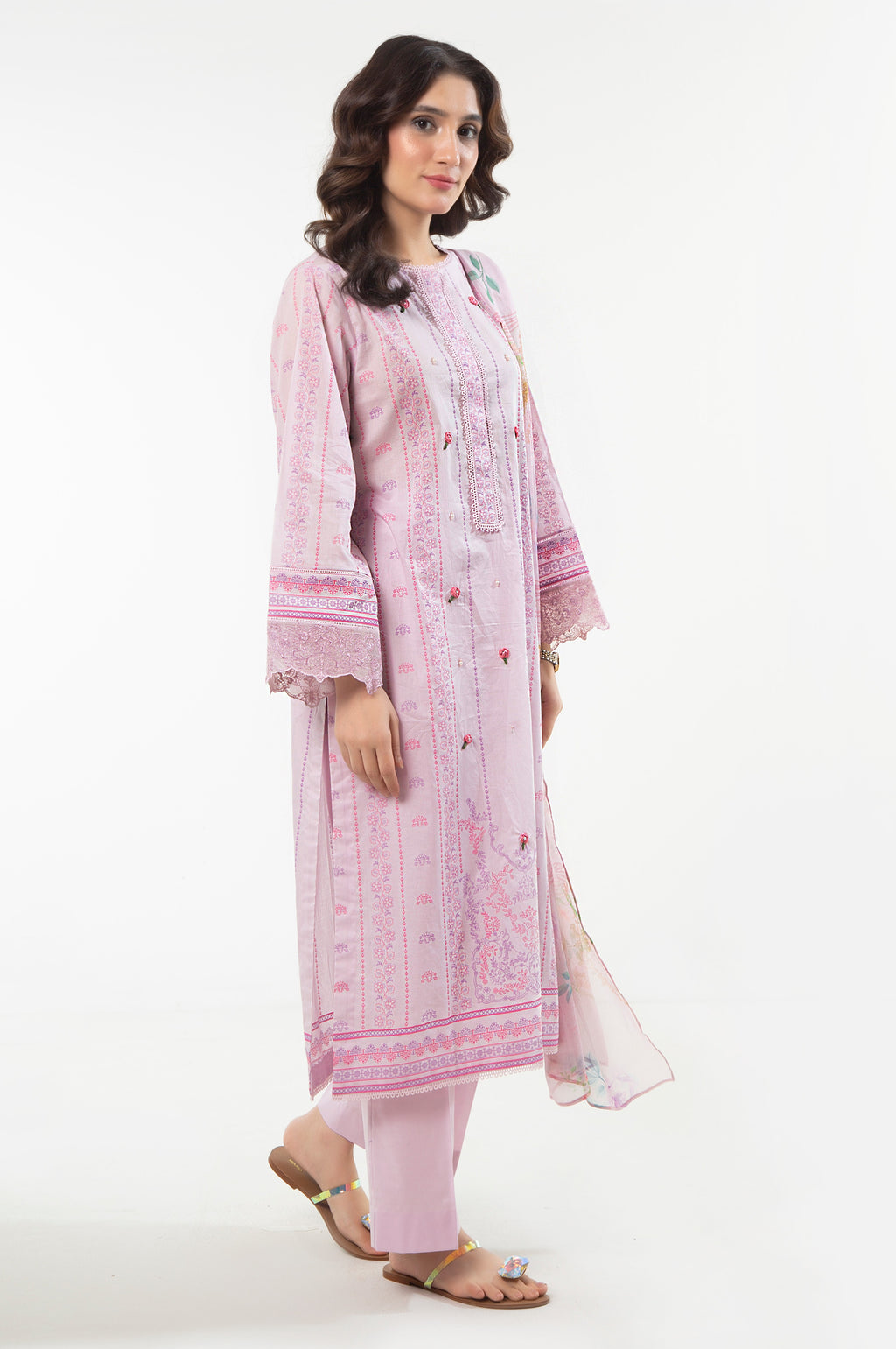 UNSTITCHED EMBROIDERED SUIT
