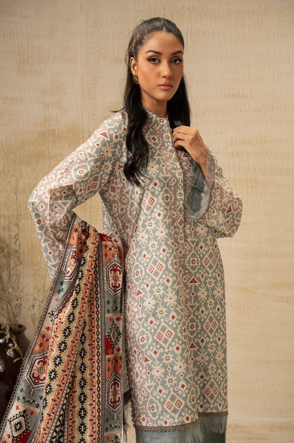 UNSTITCHED DIGITAL PRINTED SUIT