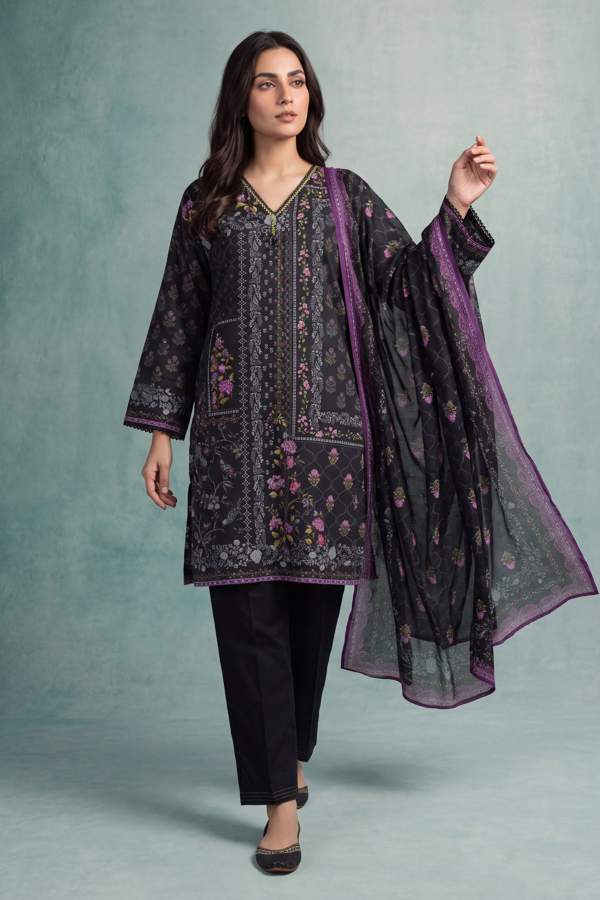 Printed Cambric Unstitched 3-Piece