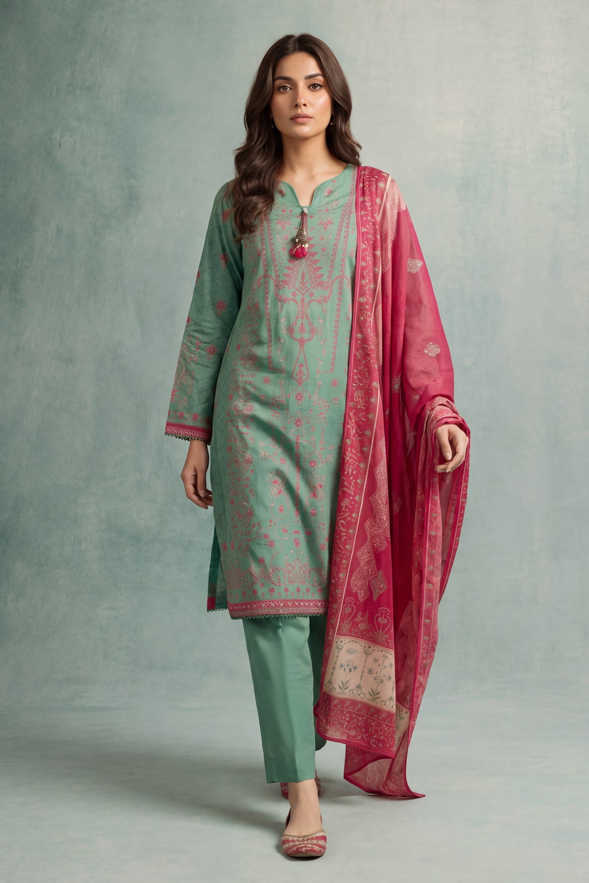 Printed Cambric Unstitched 3-Piece