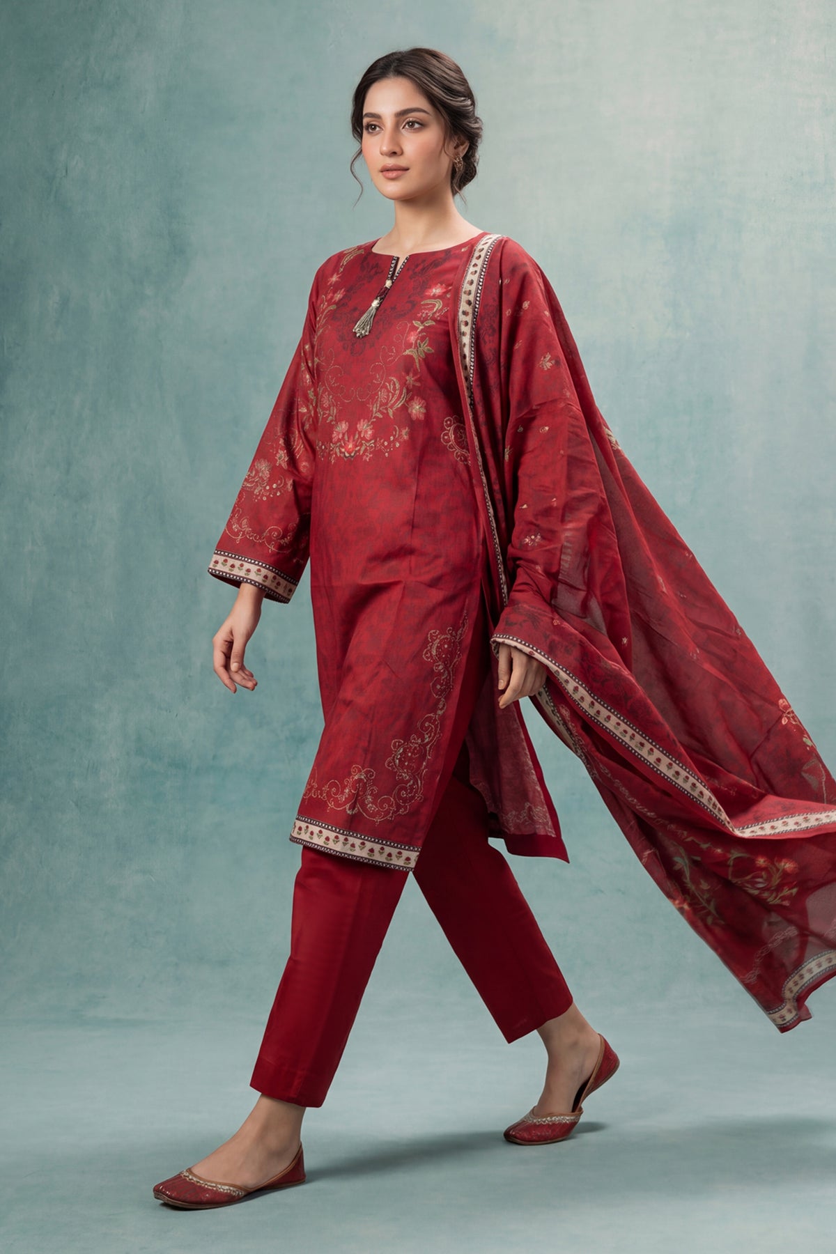 Printed Cambric Unstitched 3-Piece