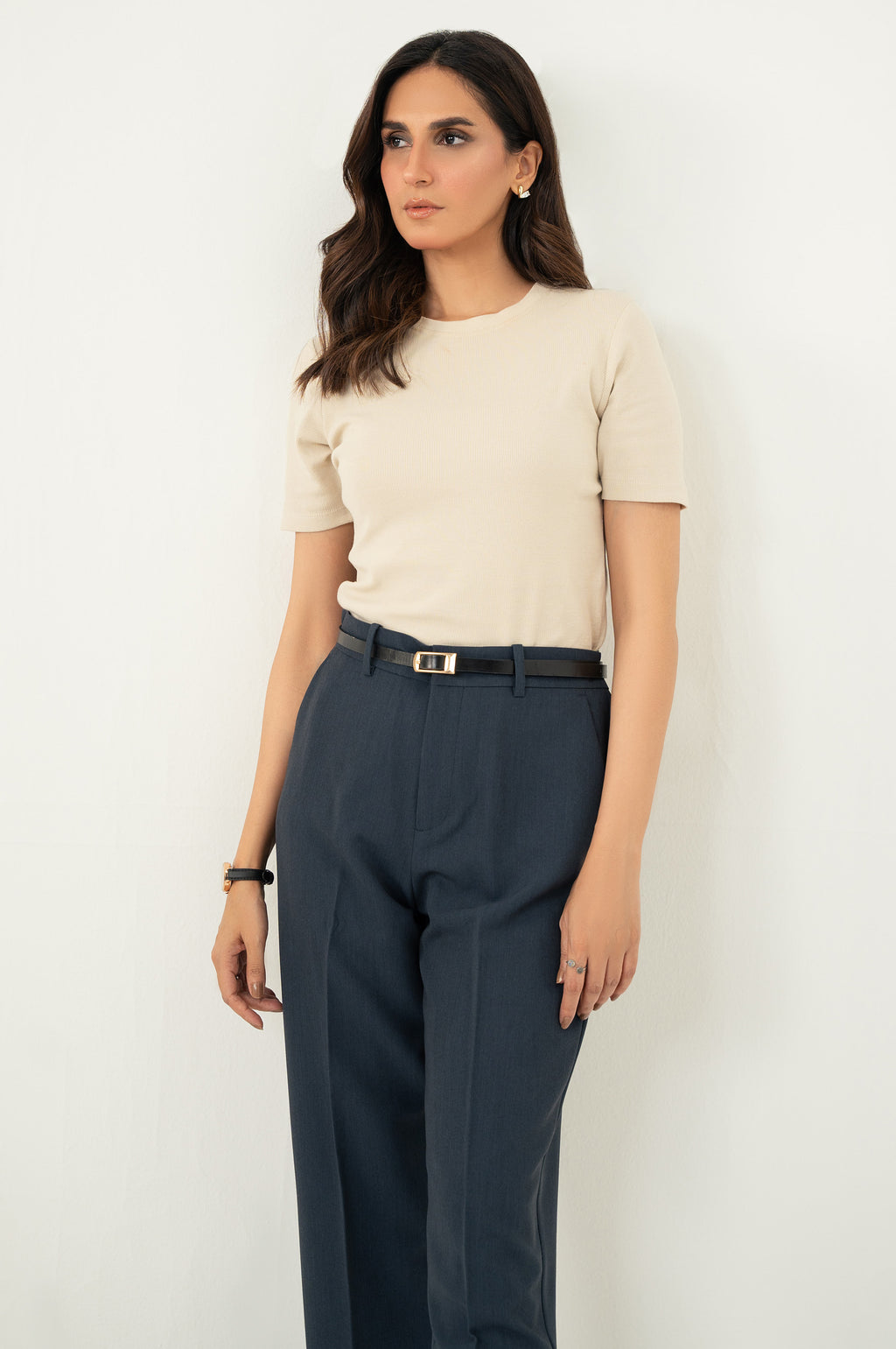 Narrow Leg Formal Pants - Dark Grey